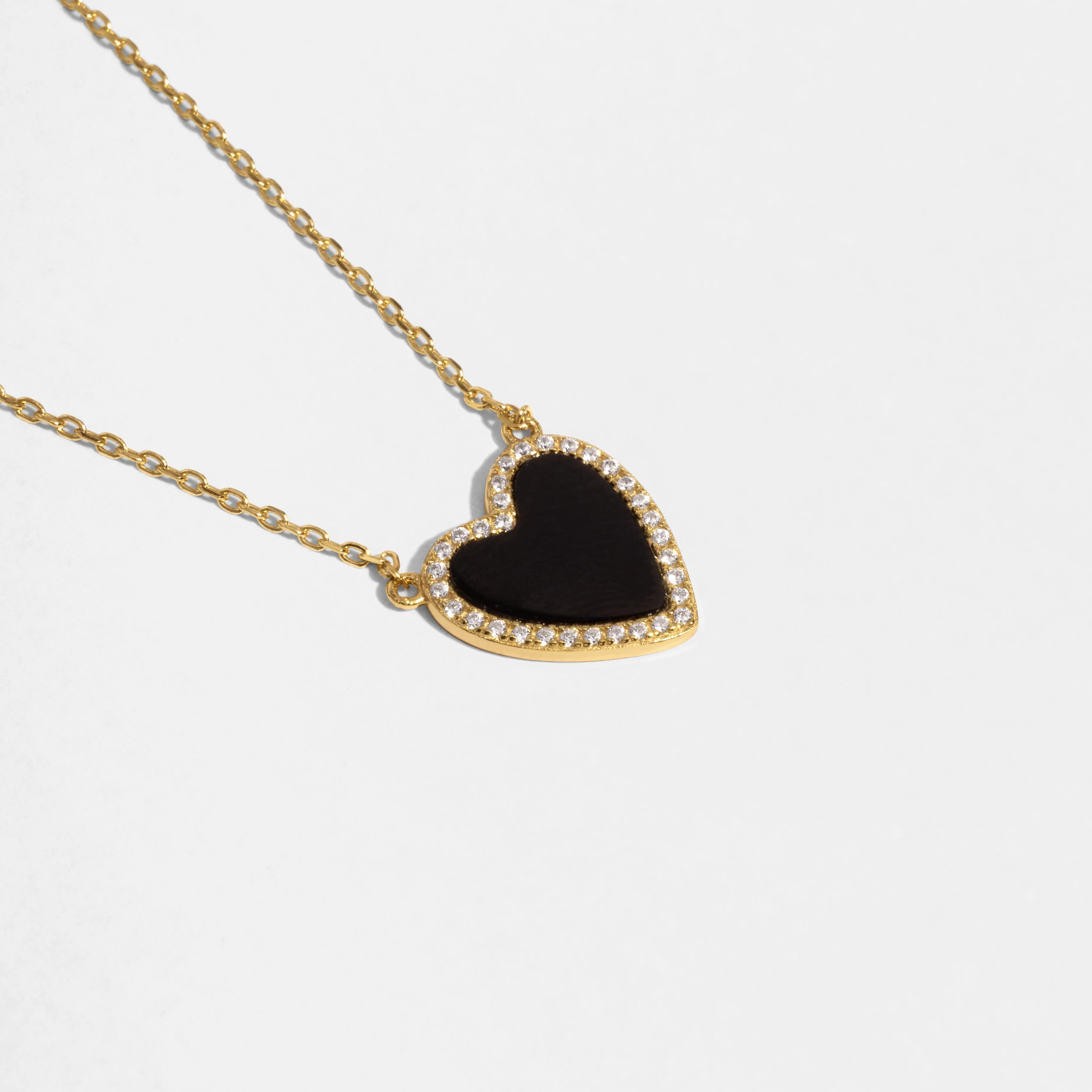 Black Onyx Heart Necklace - Image 7