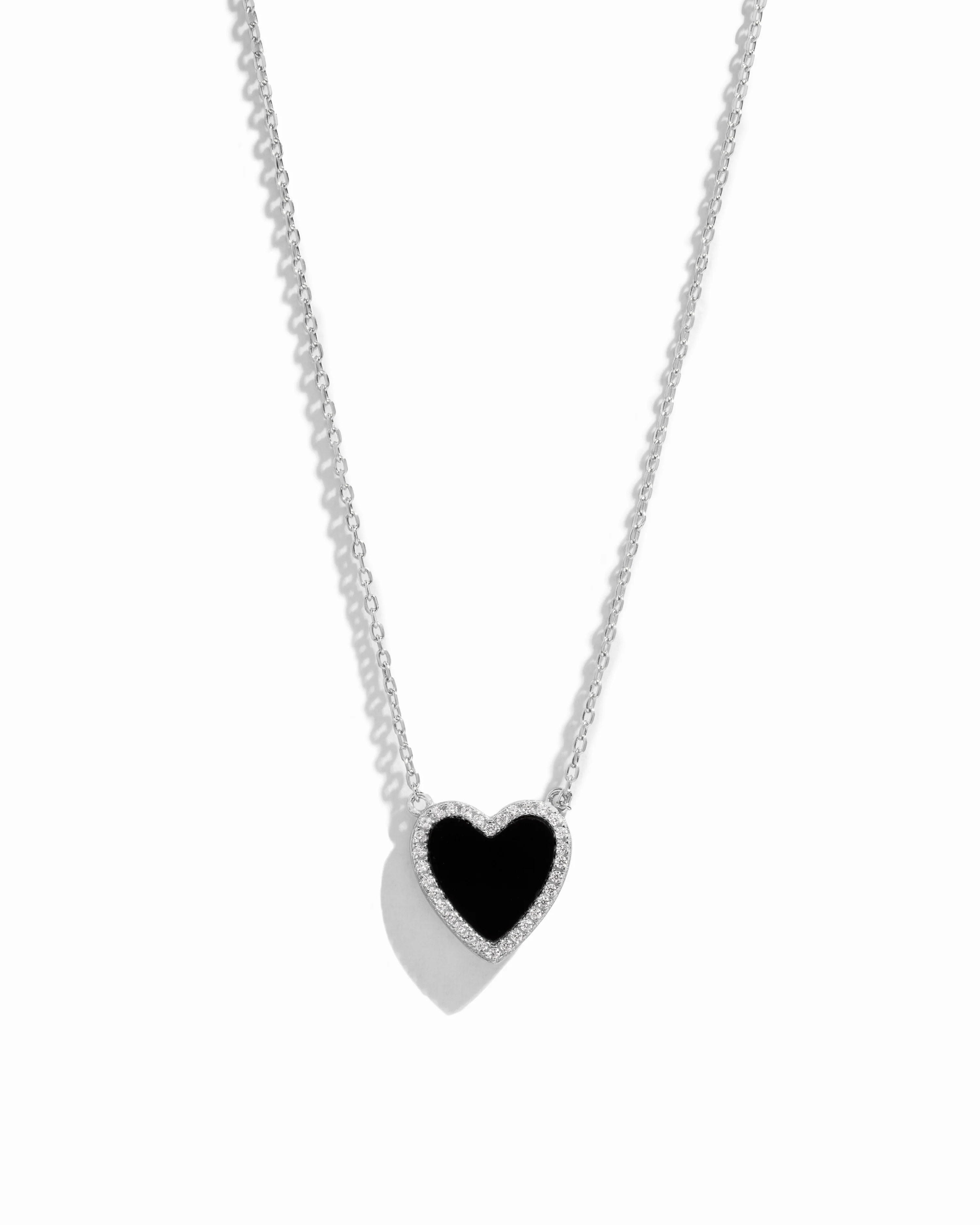 Black Onyx Heart Necklace - Image 8