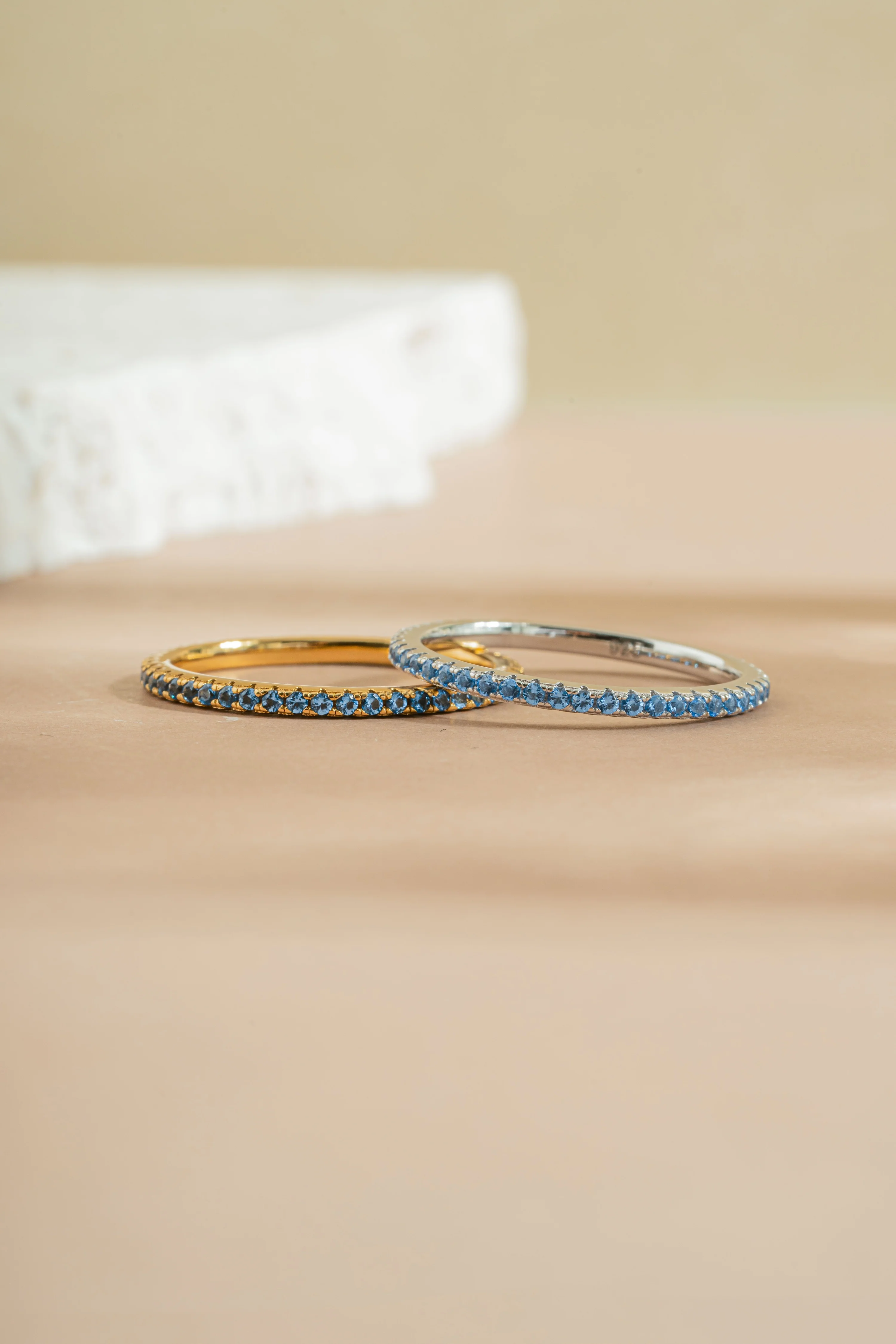 Blue Topaz Birthstone Eternity Ring - Image 3