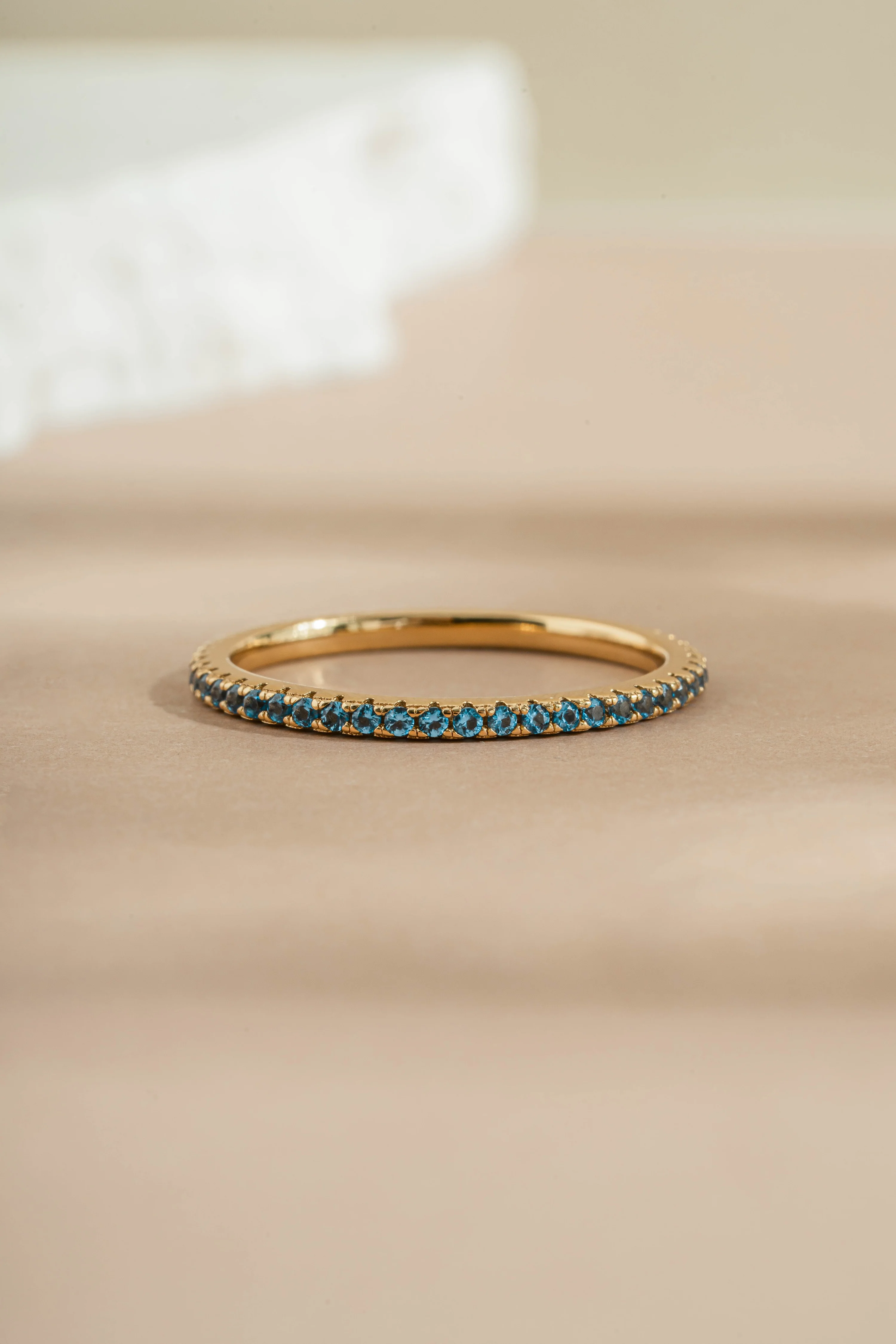 Blue Topaz Birthstone Eternity Ring - Image 4
