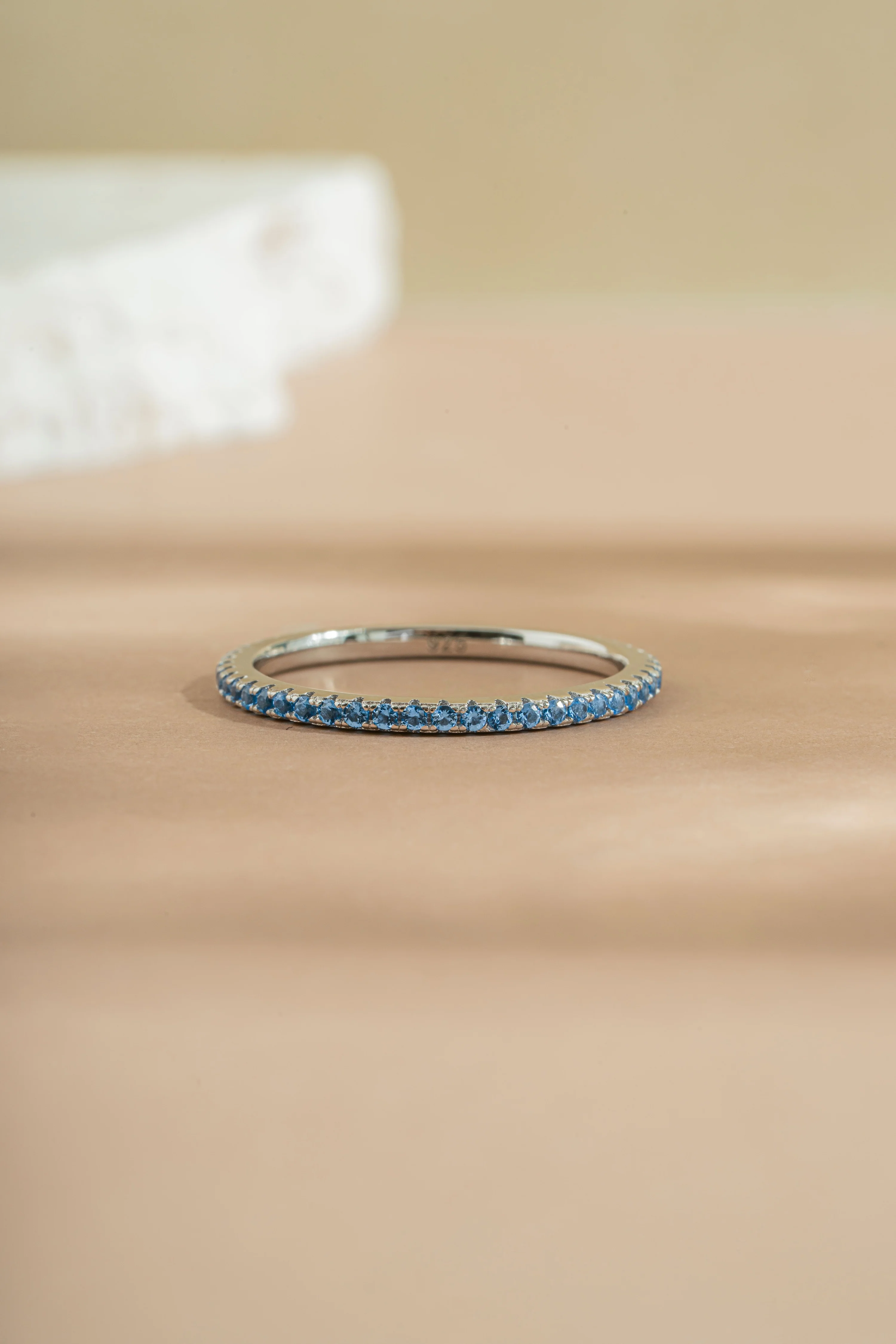 Blue Topaz Birthstone Eternity Ring - Image 6