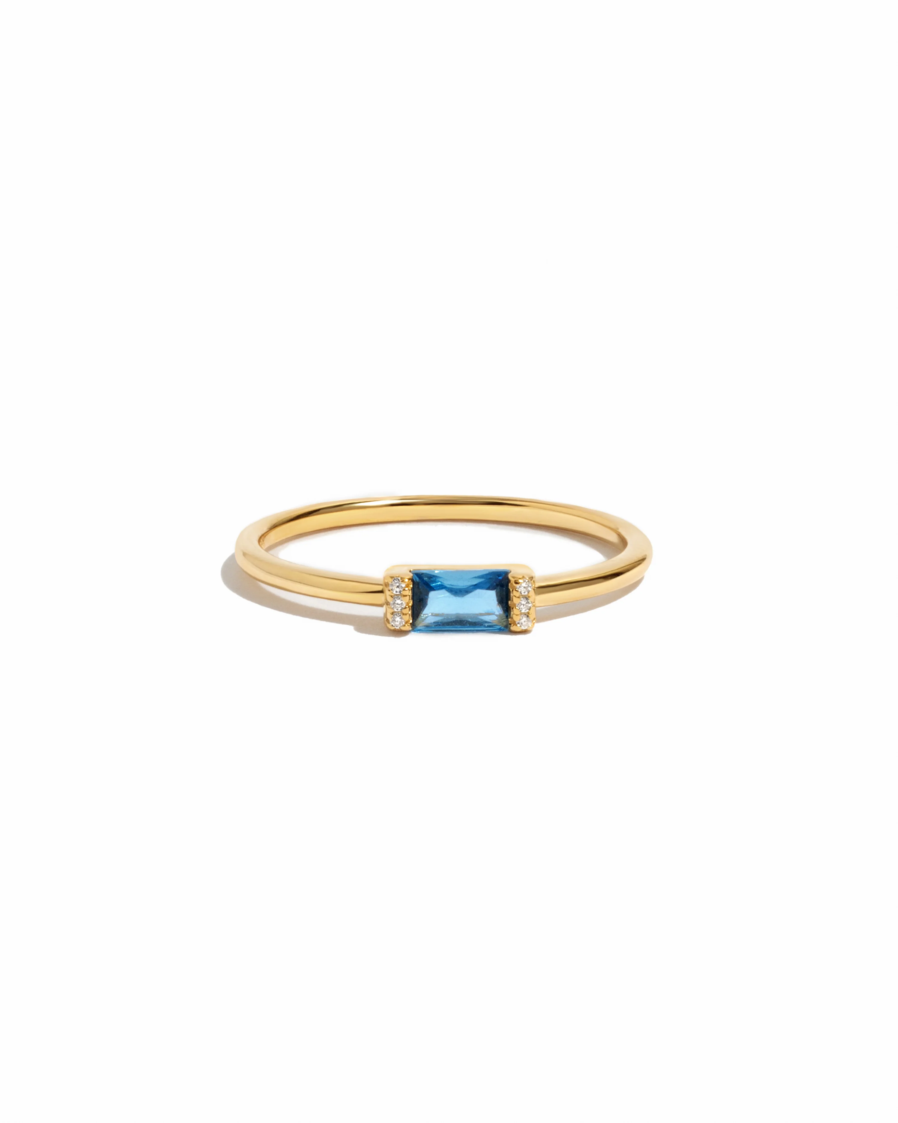 Blue Topaz Simple Baguette Ring