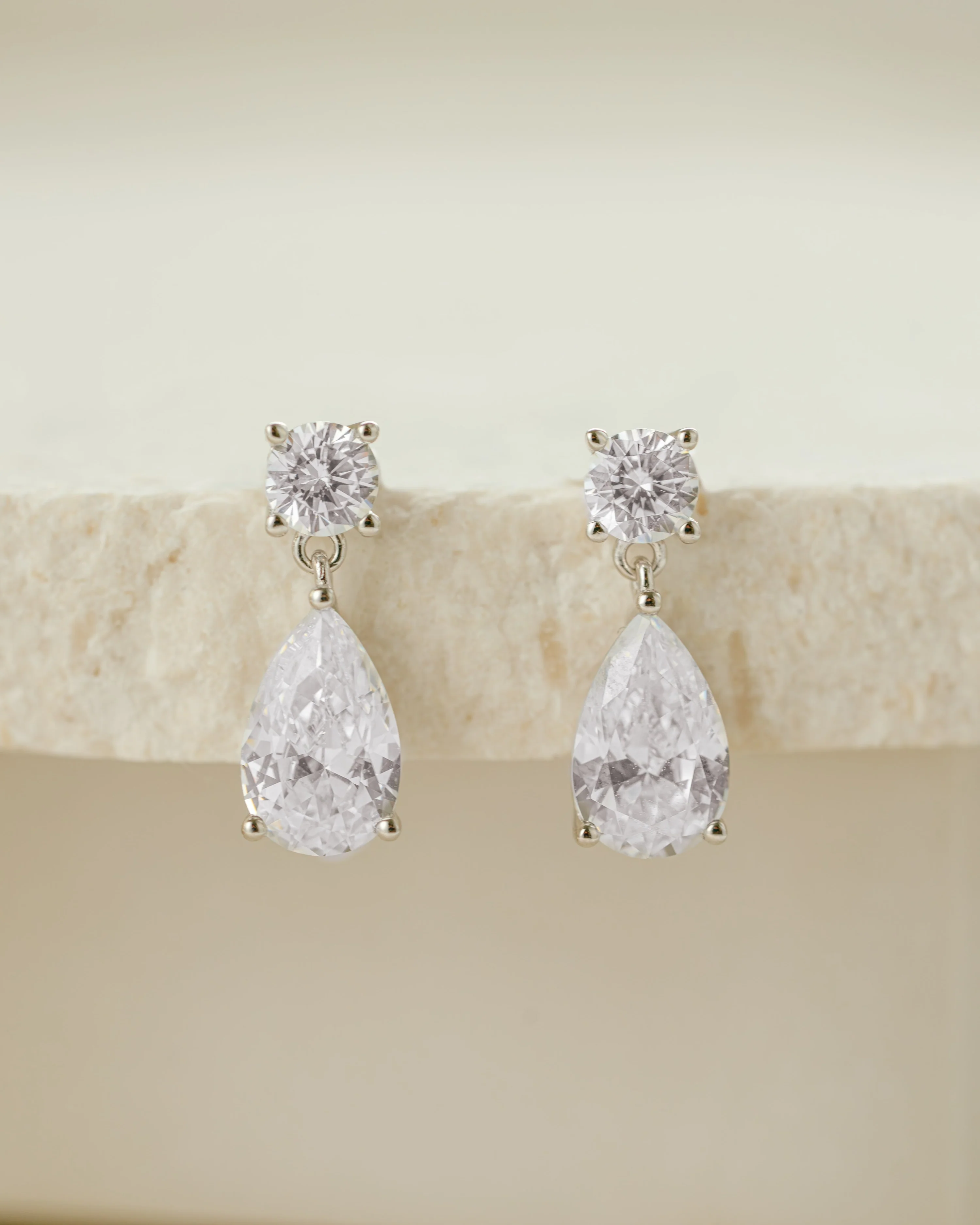 Camille Pear Drop Stud Earrings - Image 11