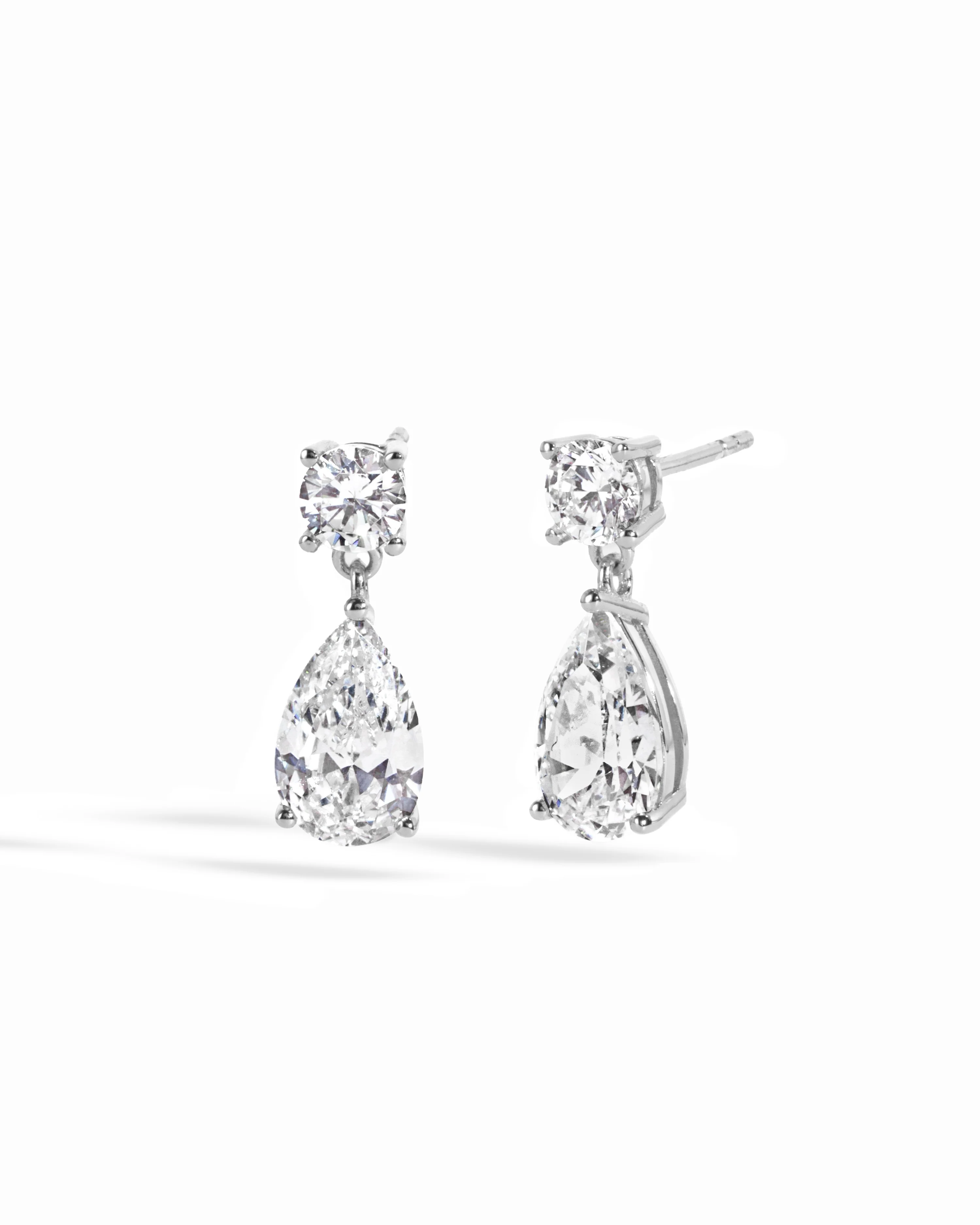 Camille Pear Drop Stud Earrings - Image 3