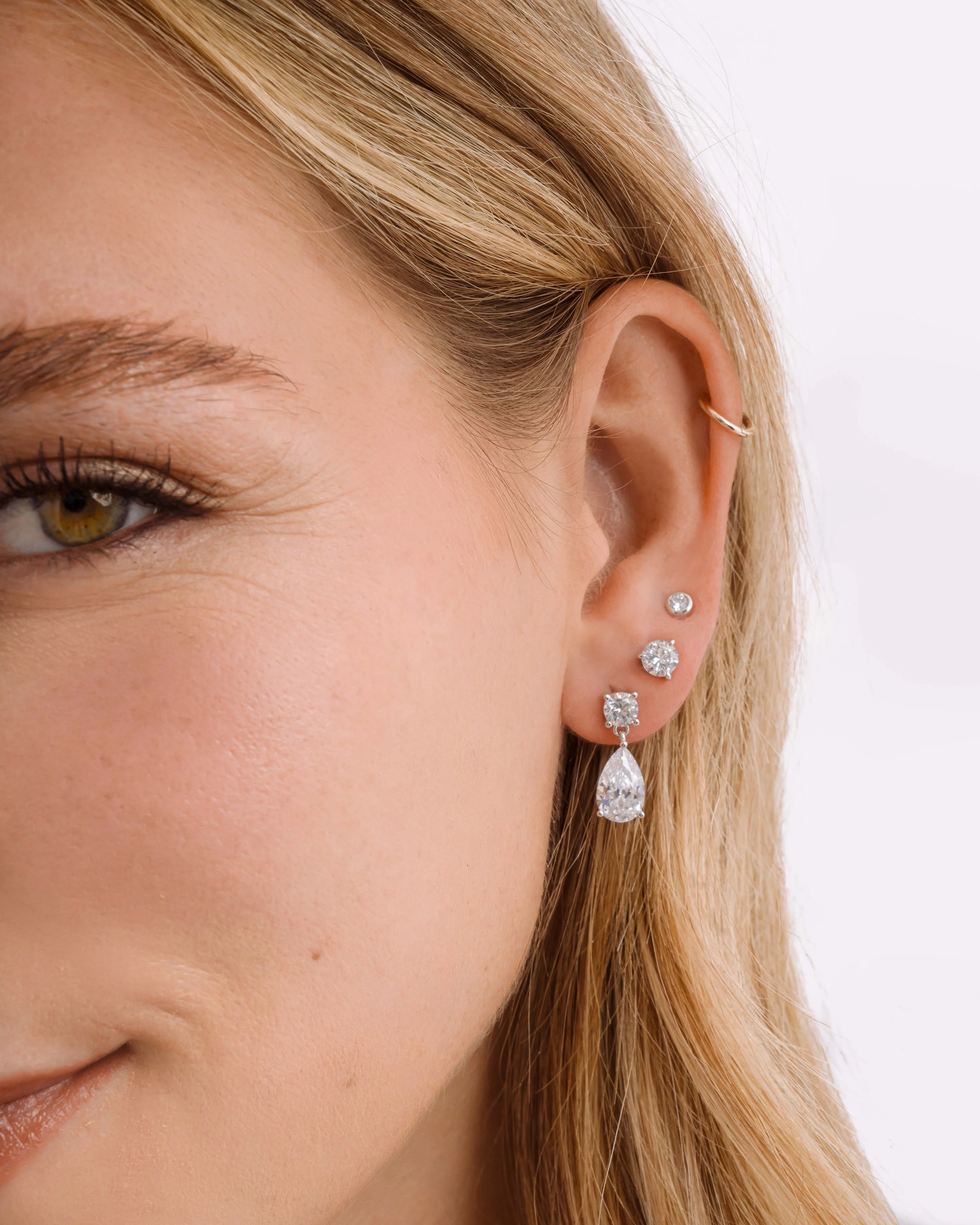 Camille Pear Drop Stud Earrings - Image 4