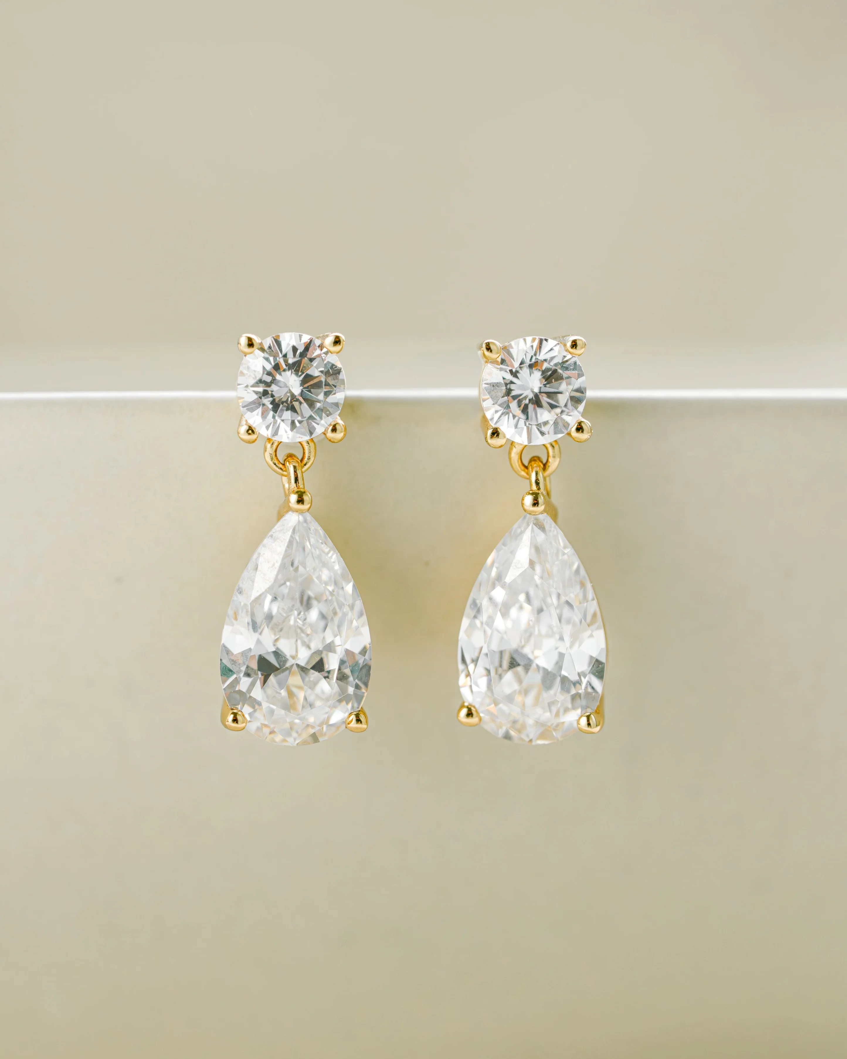 Camille Pear Drop Stud Earrings - Image 5
