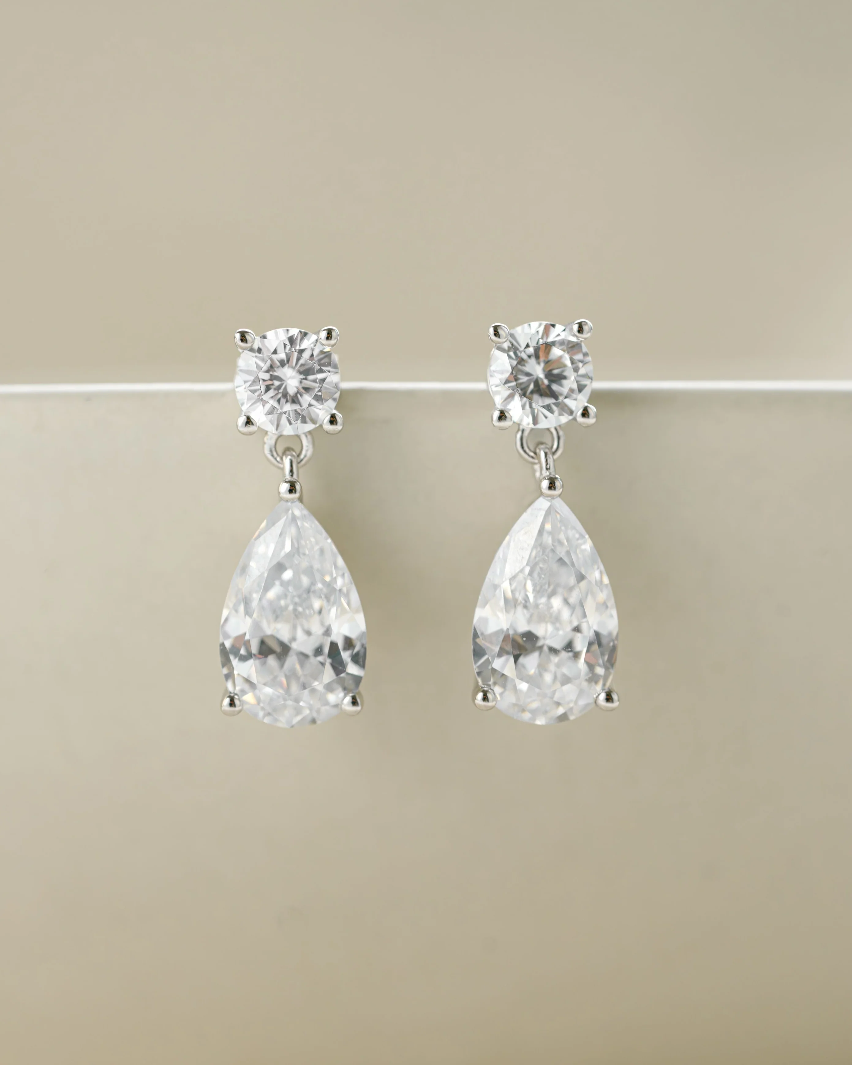 Camille Pear Drop Stud Earrings - Image 7