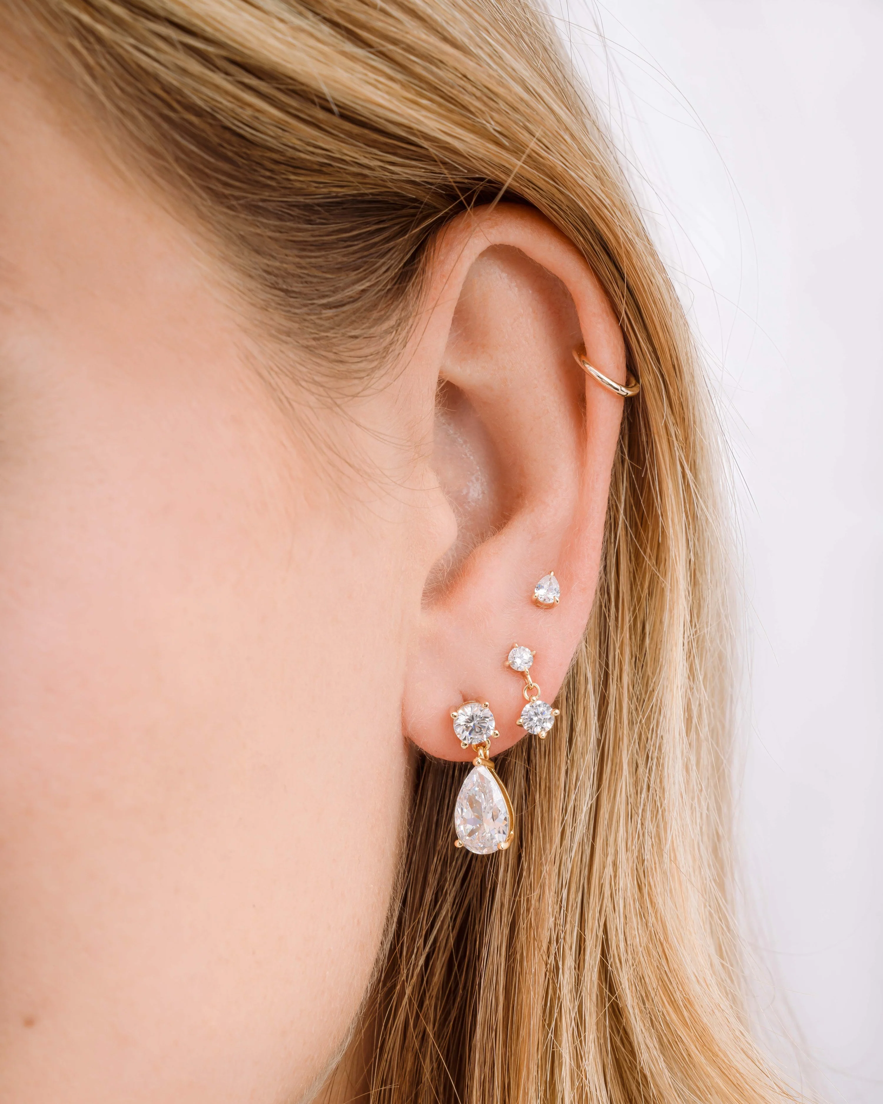 Camille Pear Drop Stud Earrings - Image 8