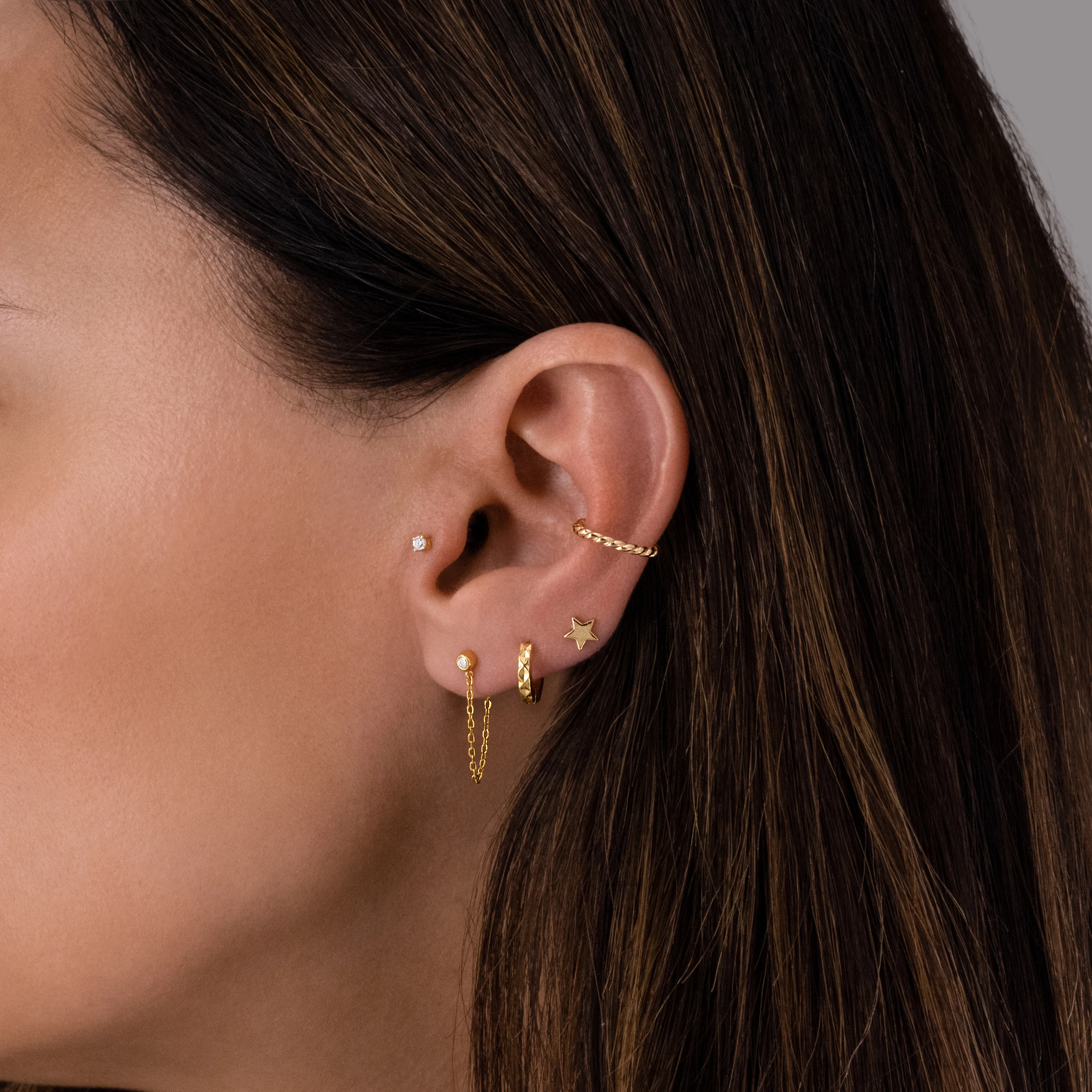 Chain Stud Earrings - Image 2