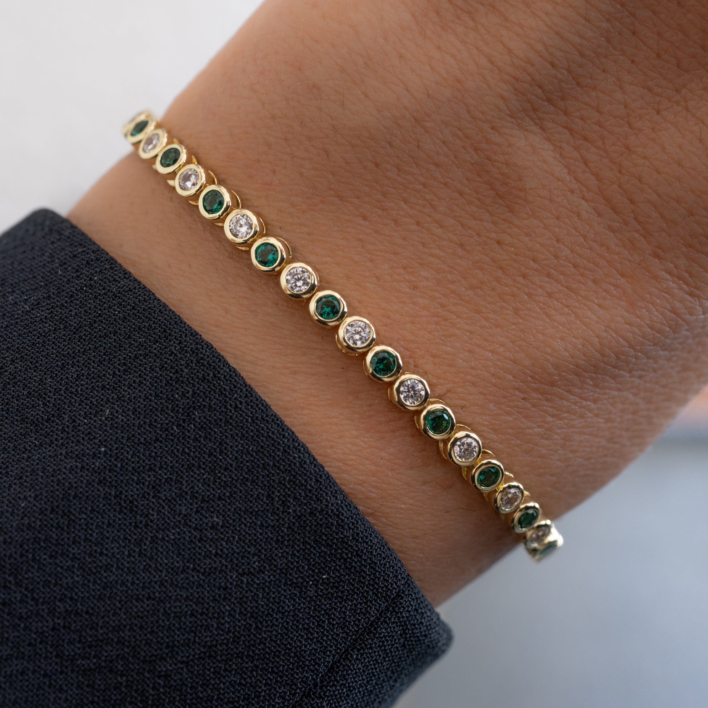 Charlie Emerald & CZ Tennis Bracelet - Image 2