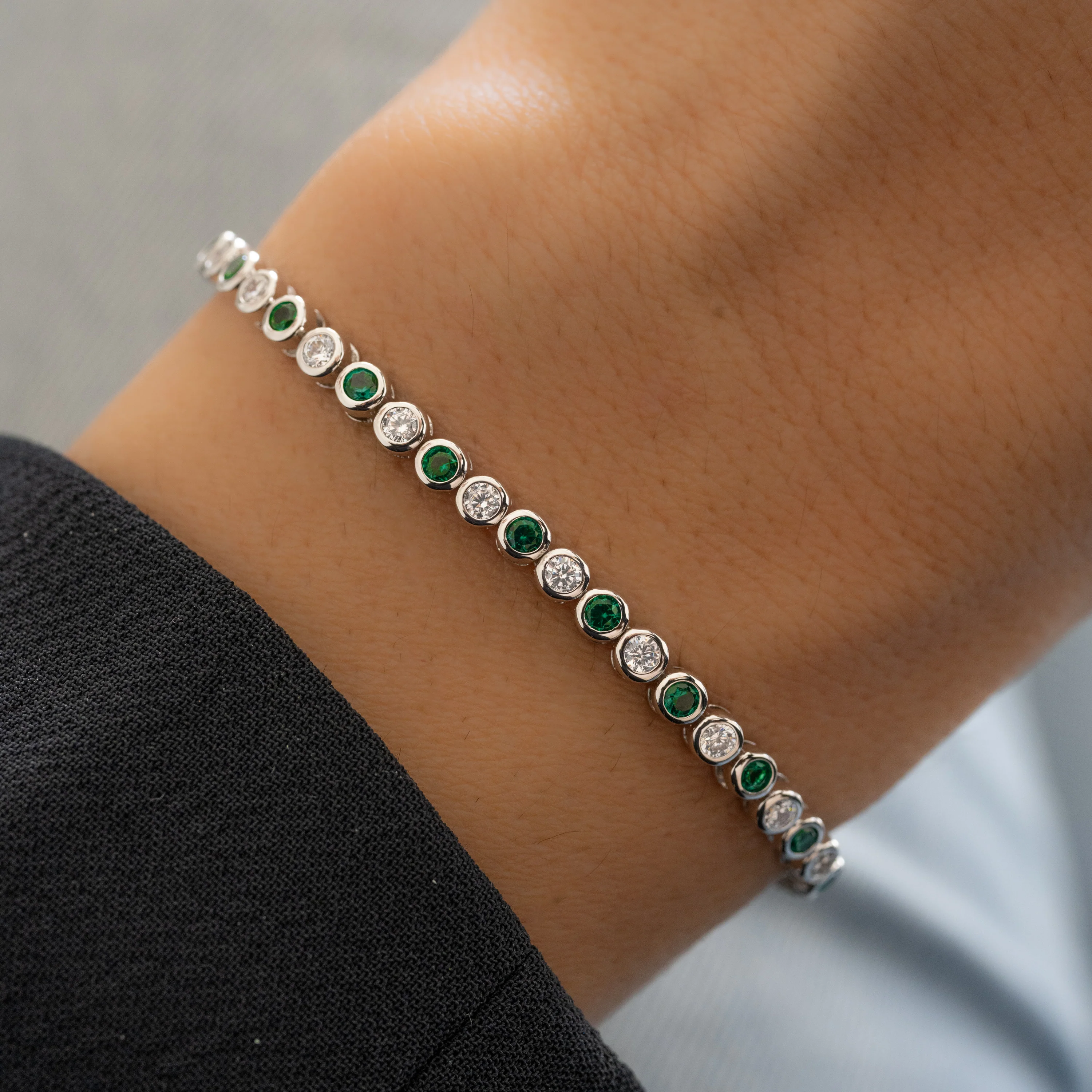 Charlie Emerald & CZ Tennis Bracelet - Image 4