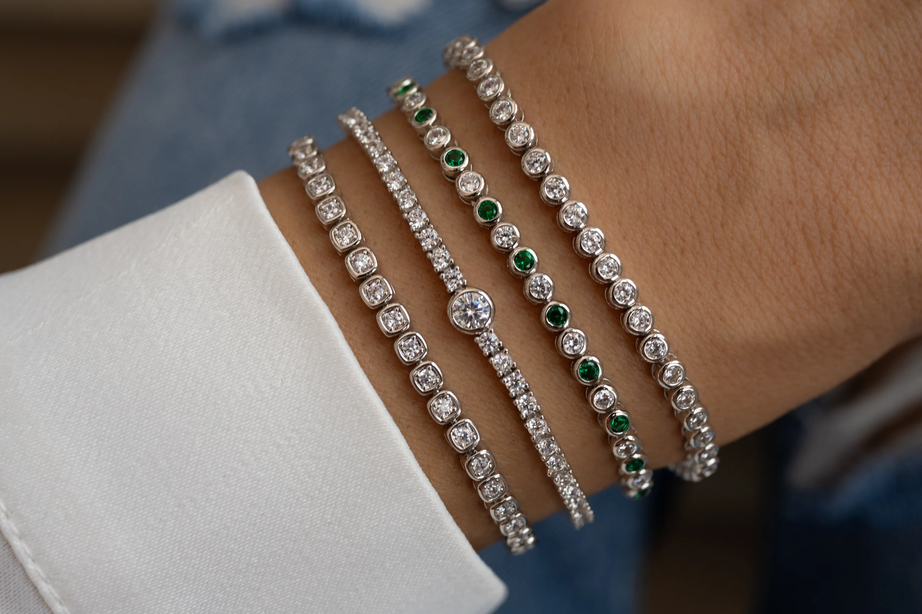 Charlie Emerald & CZ Tennis Bracelet - Image 8
