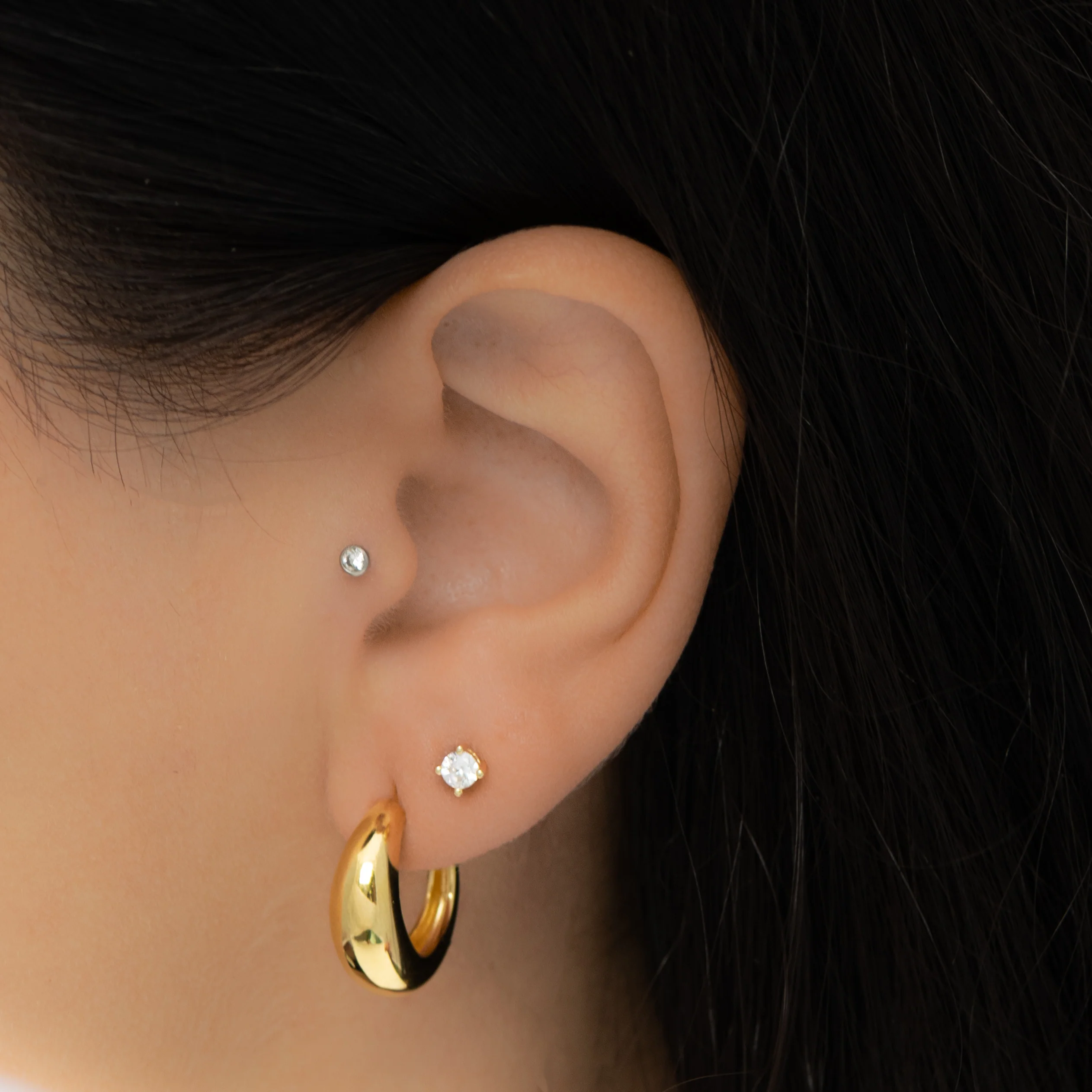 Chunky Hoop Earrings - Image 4