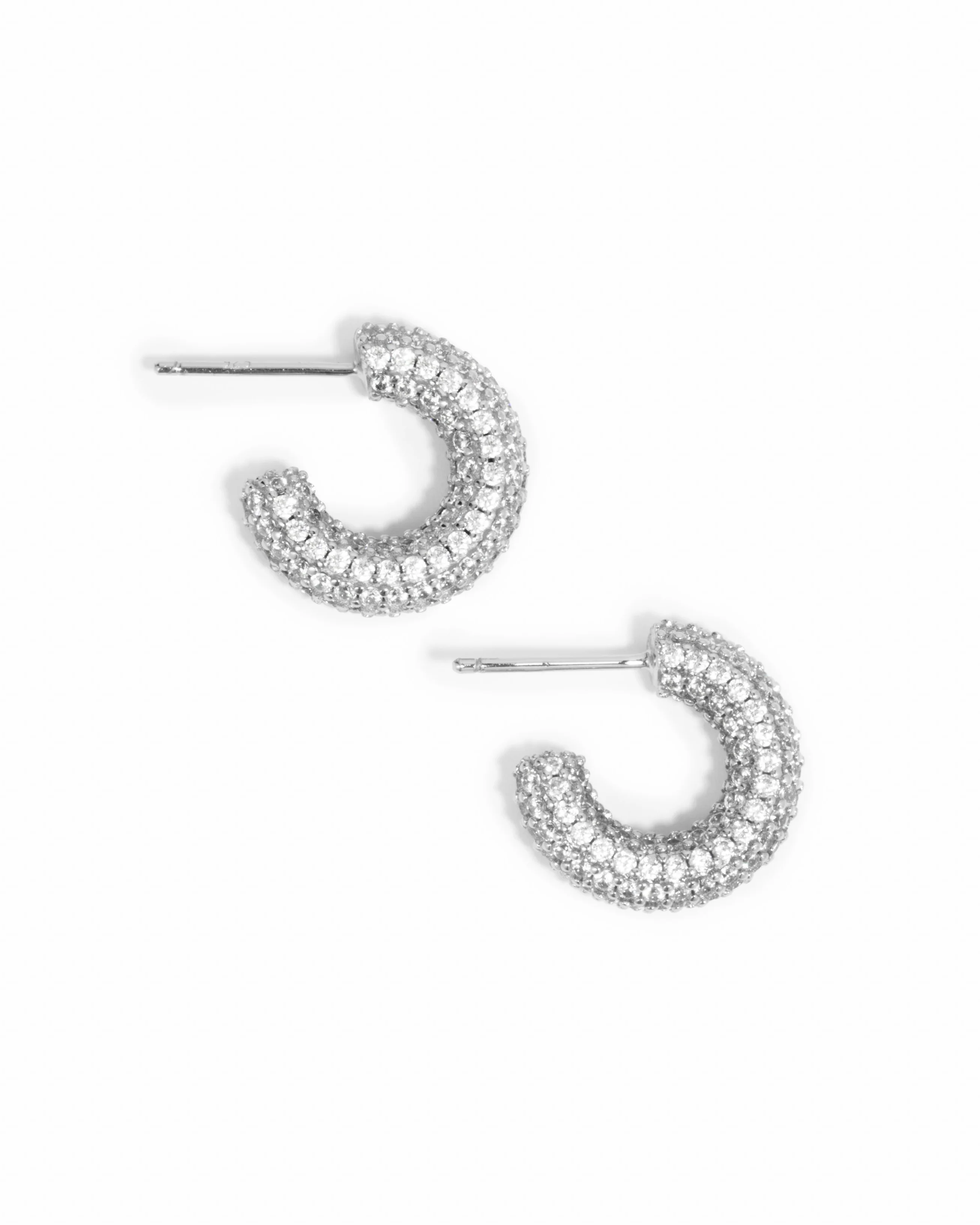 Chunky Pavé Hoop Earrings - Image 10