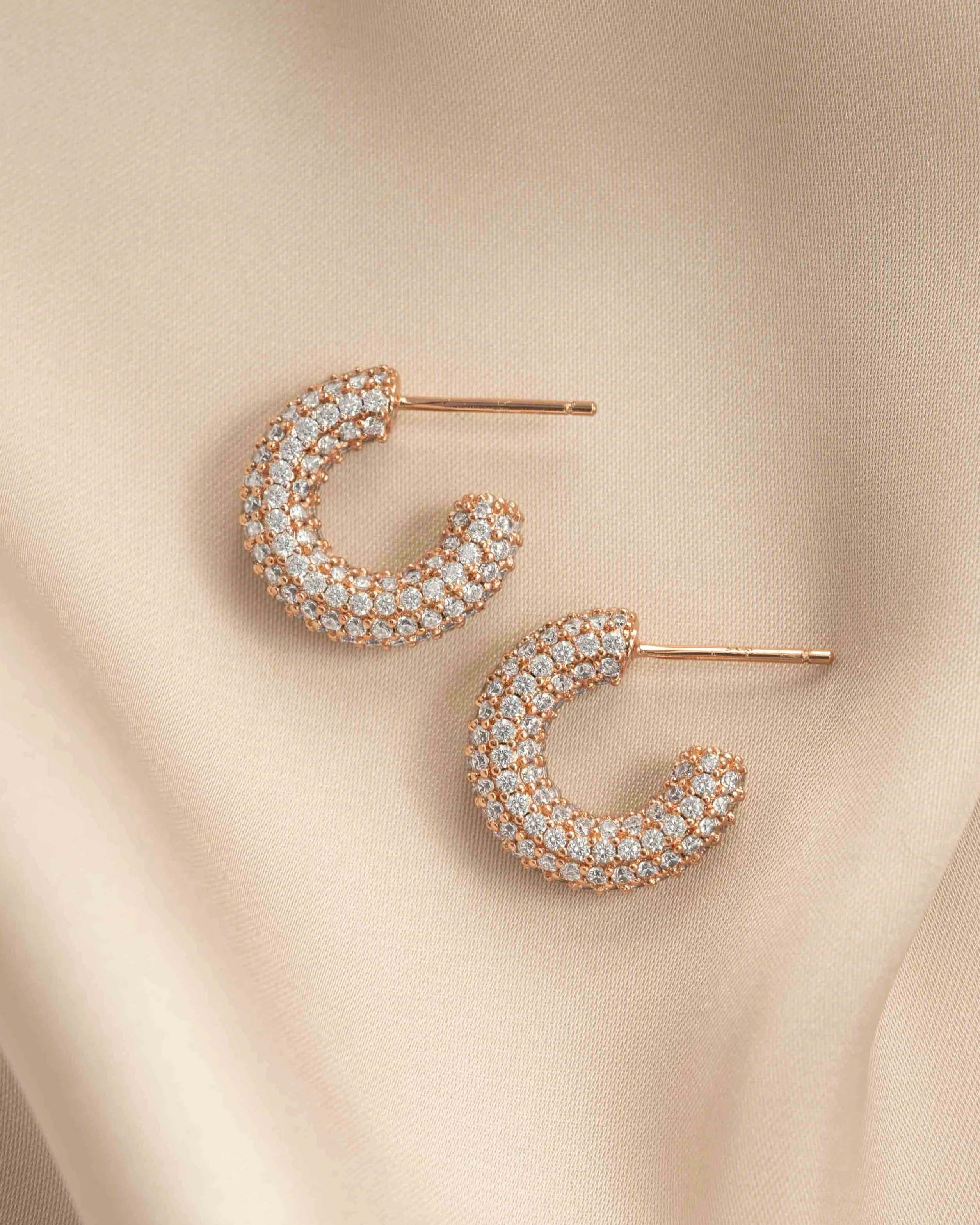 Chunky Pavé Hoop Earrings - Image 5