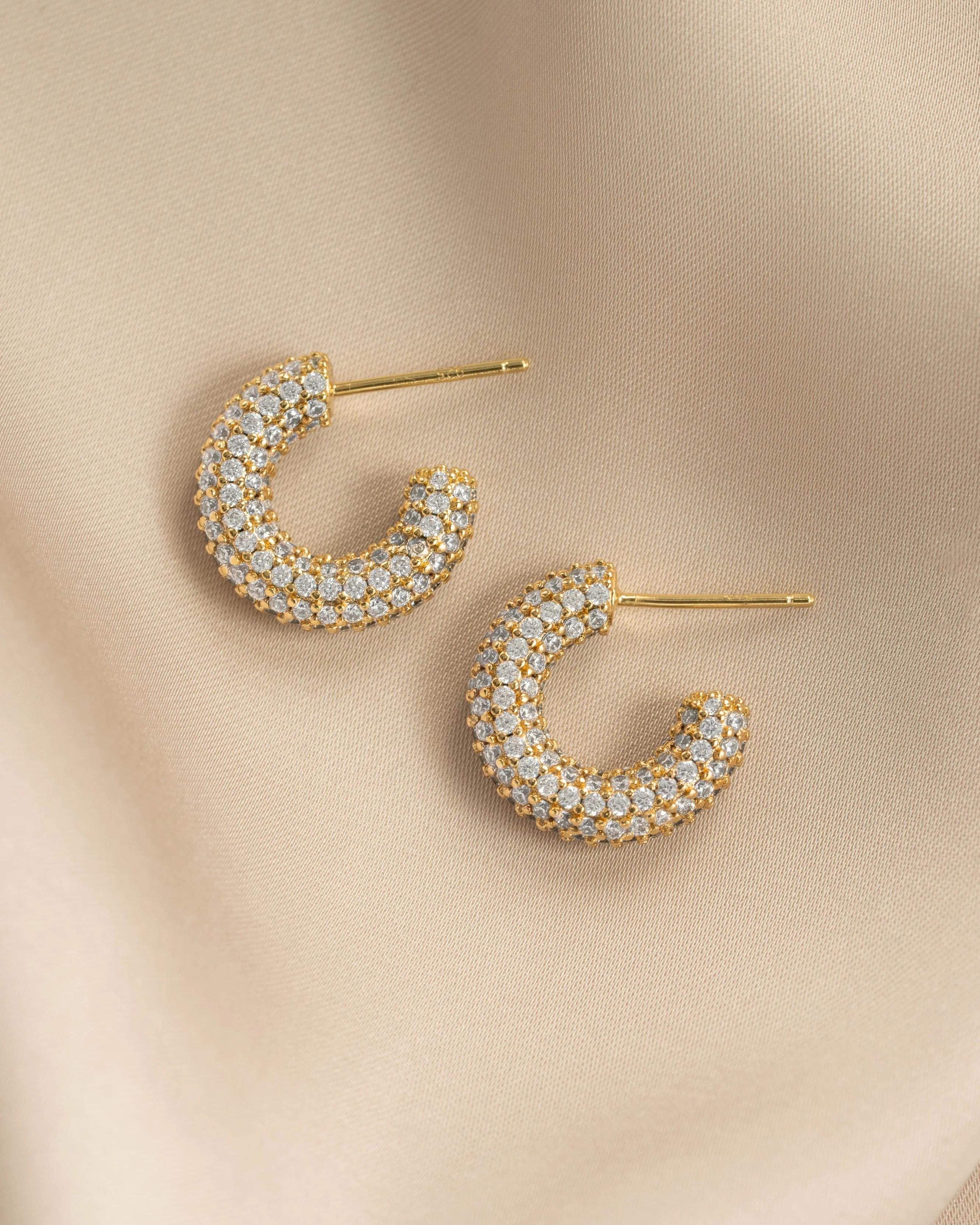 Chunky Pavé Hoop Earrings - Image 7