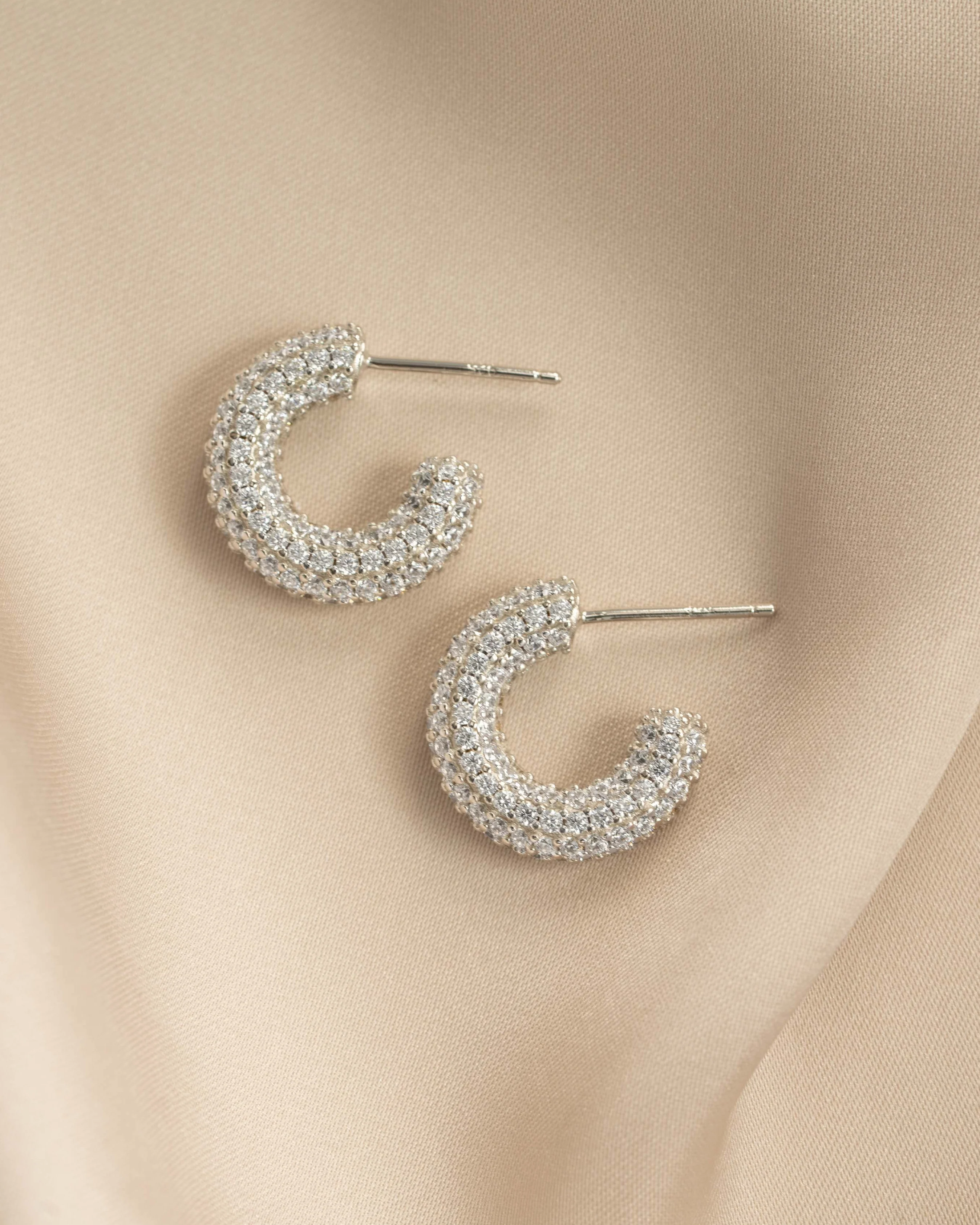 Chunky Pavé Hoop Earrings - Image 8