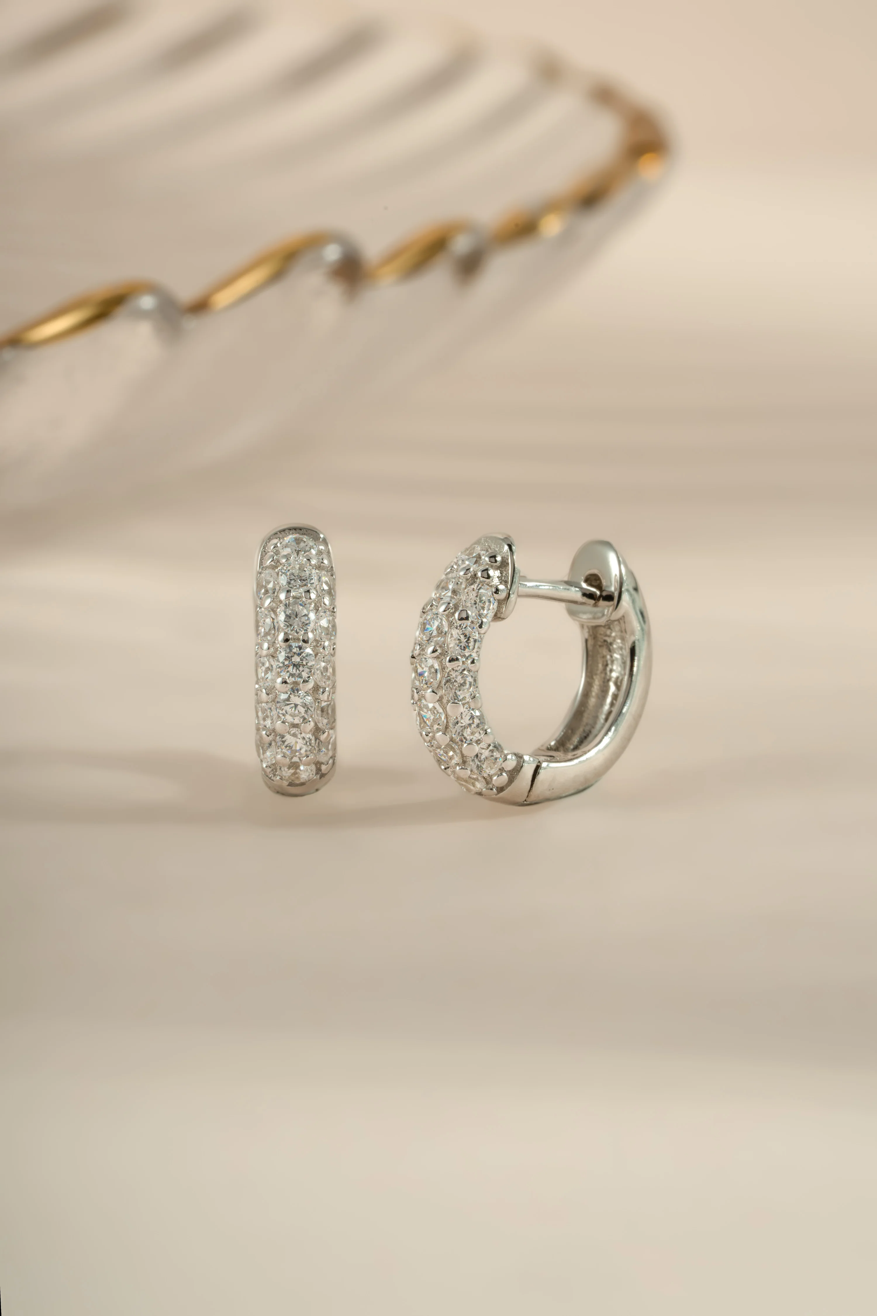 Chunky Pavé Huggies - Image 5