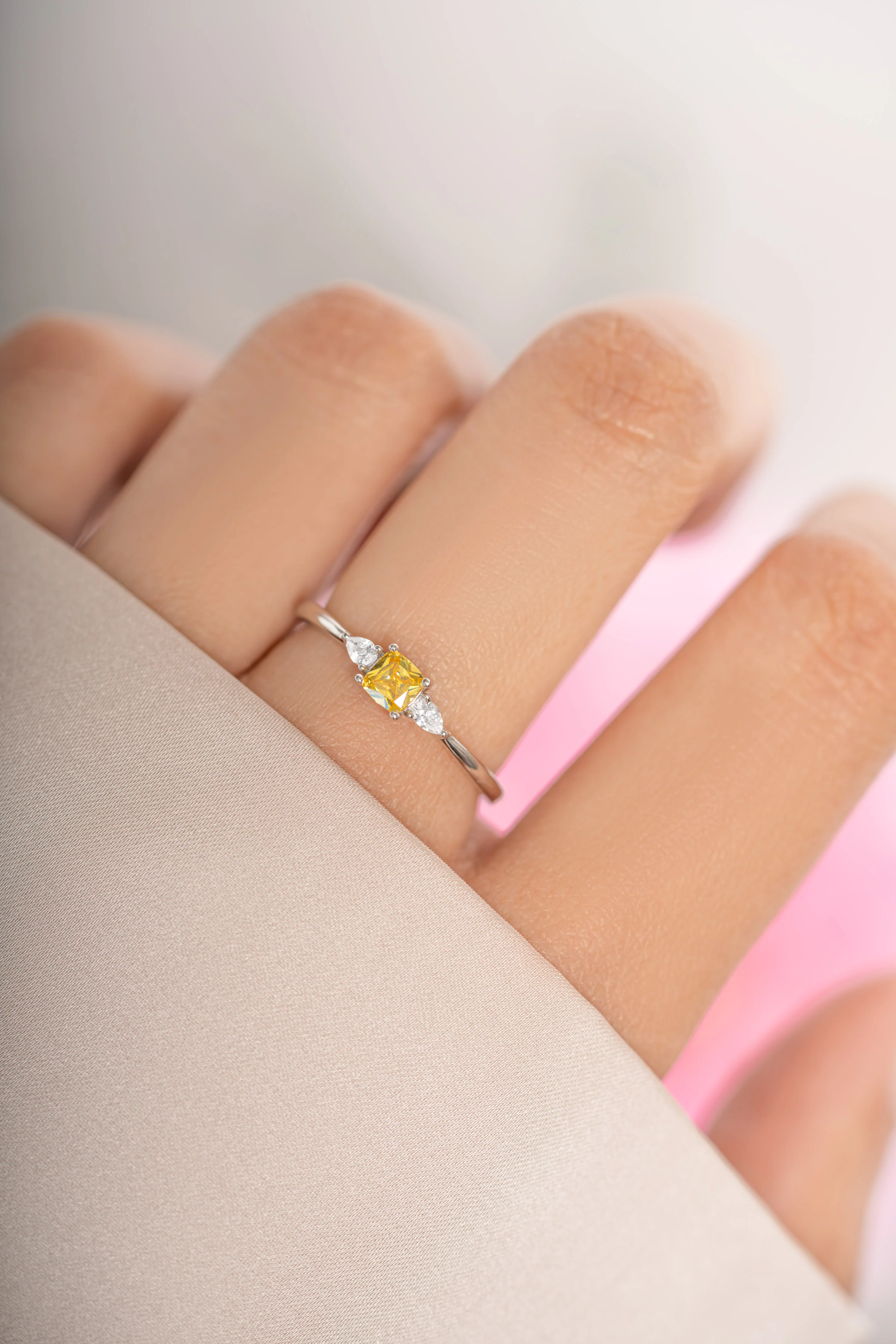 Citrine Cushion Ring - Image 2