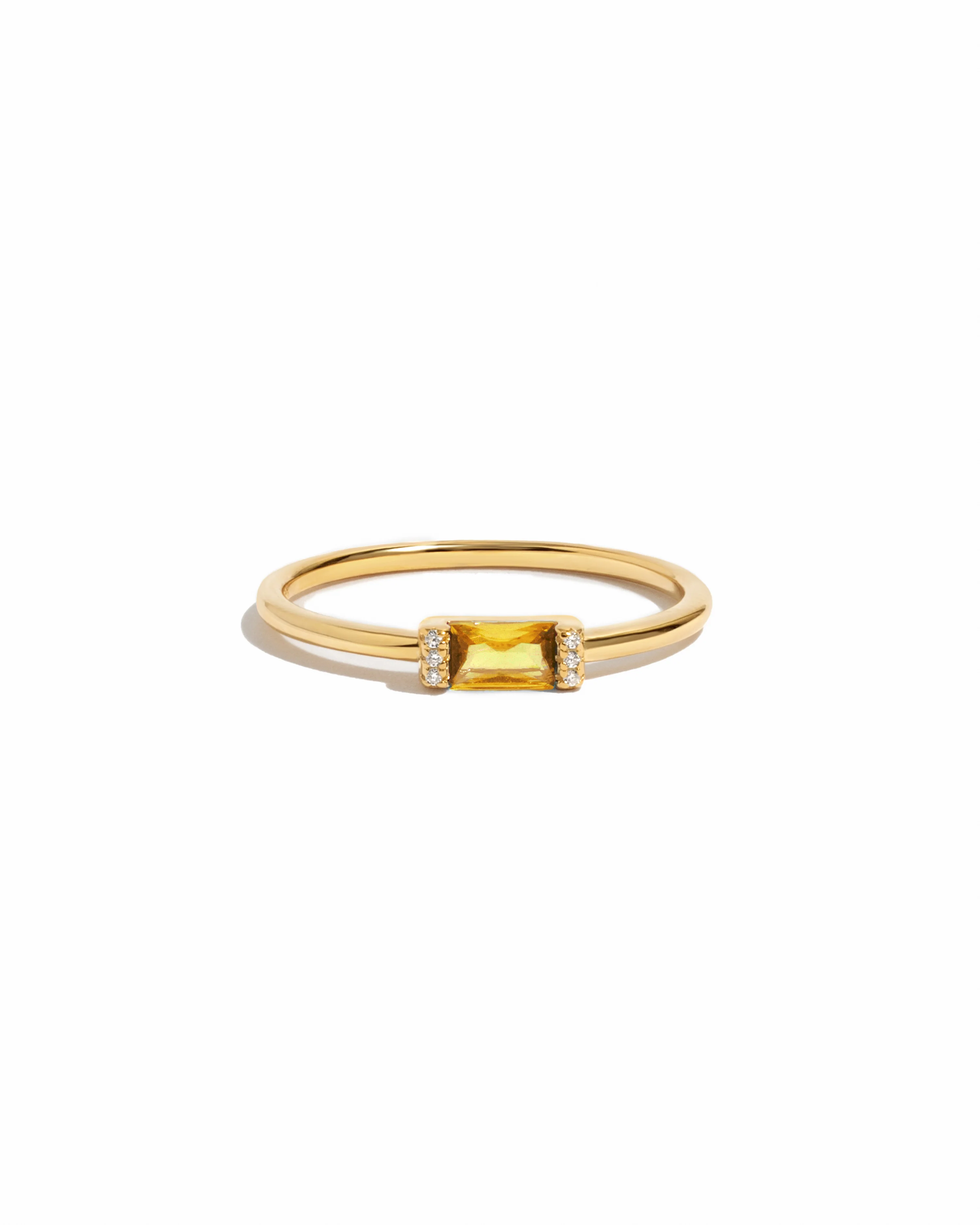 Citrine Simple Baguette Ring