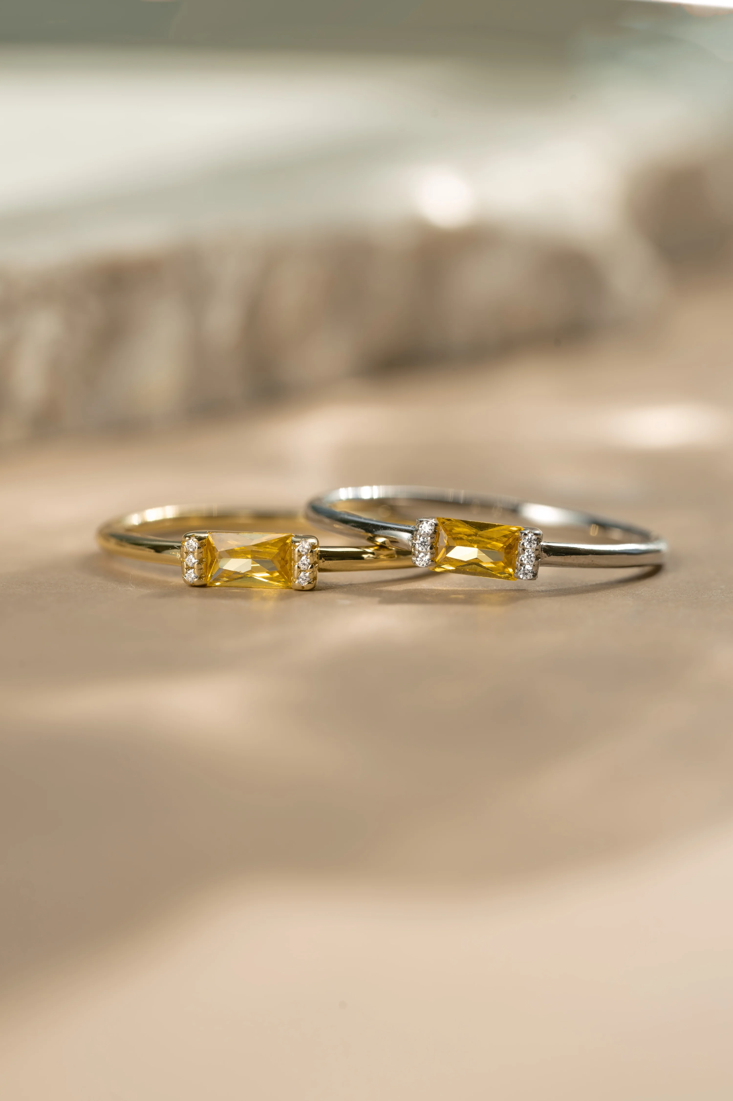 Citrine Simple Baguette Ring - Image 3