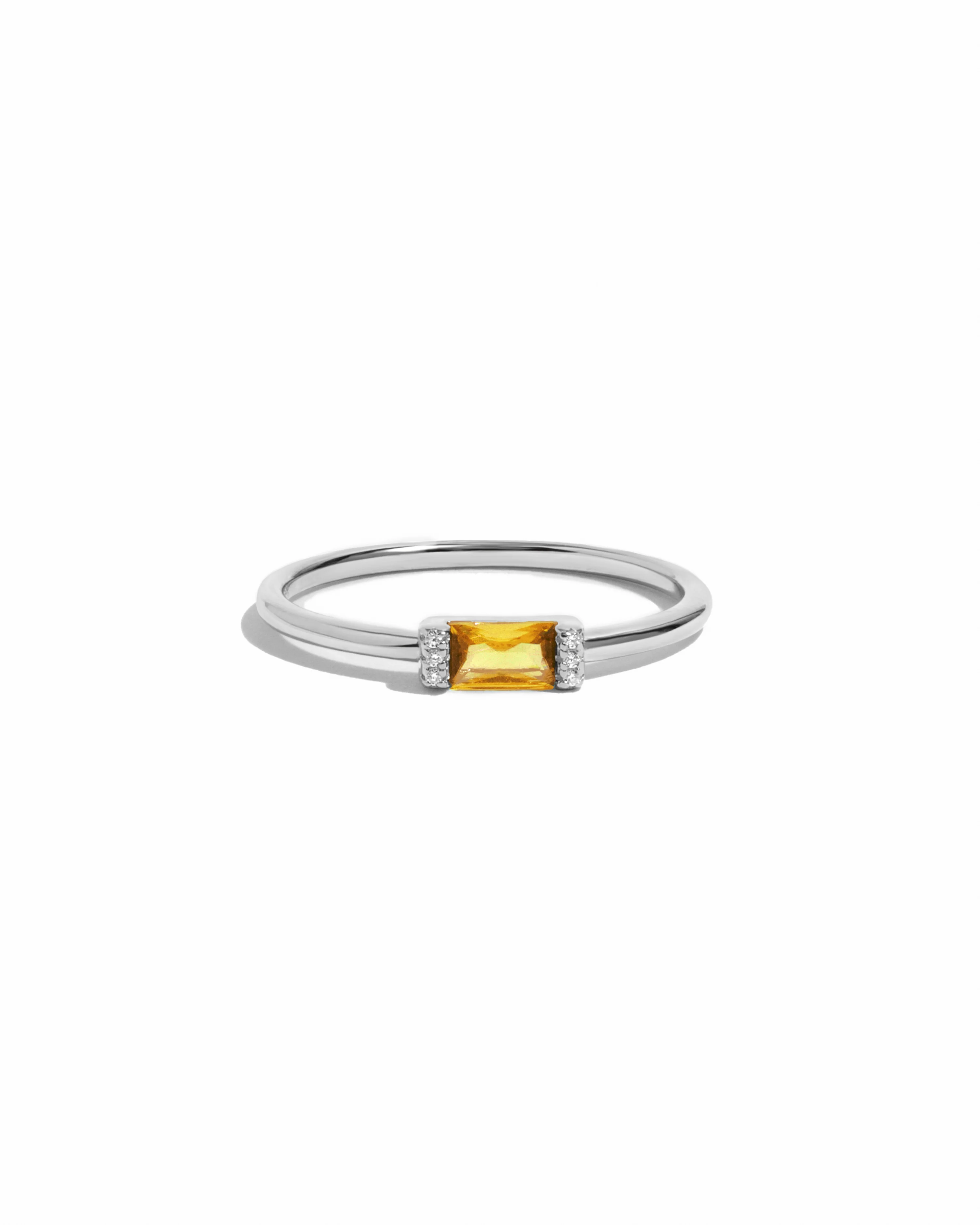 Citrine Simple Baguette Ring - Image 9