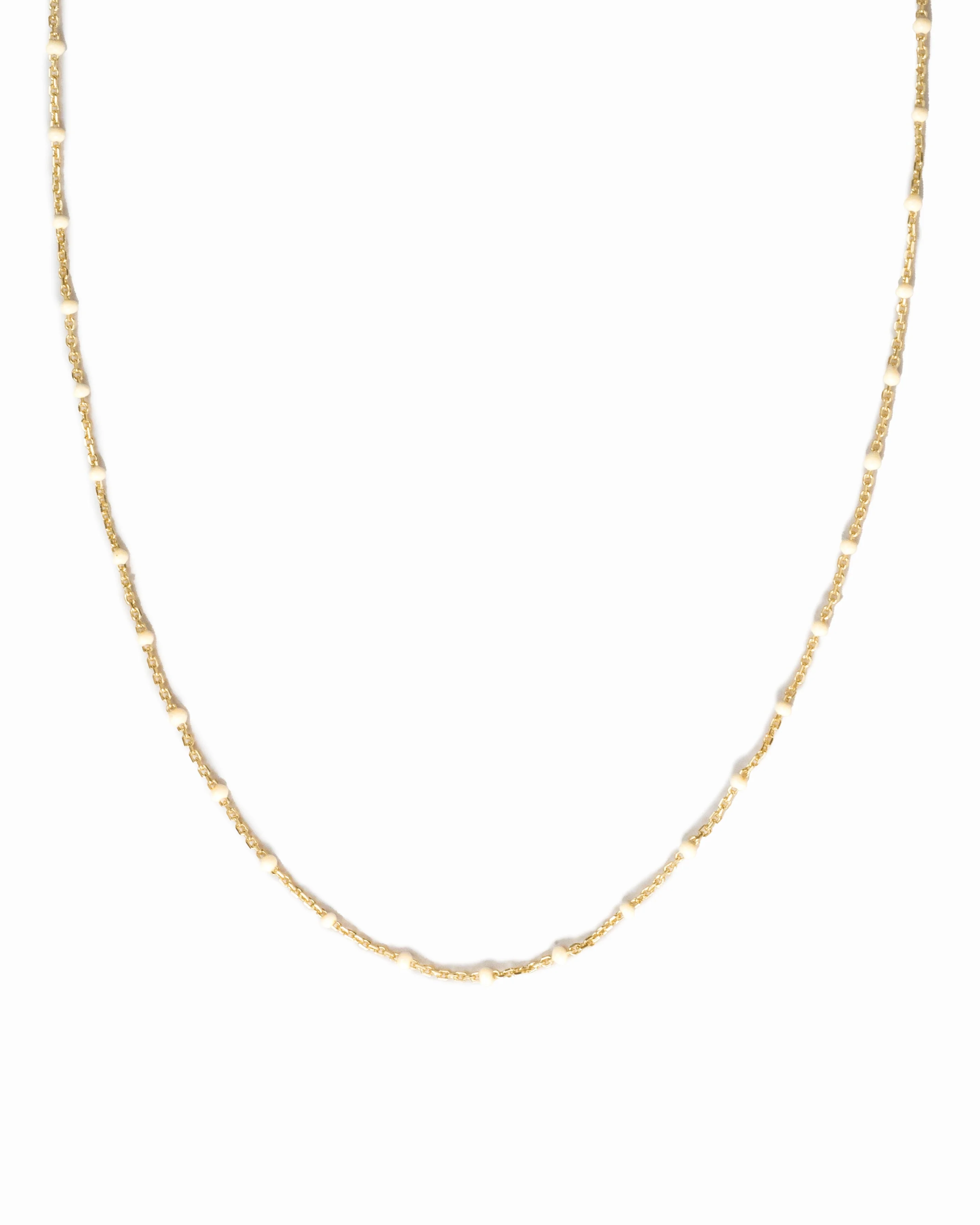 Cream Enamel Beaded Necklace