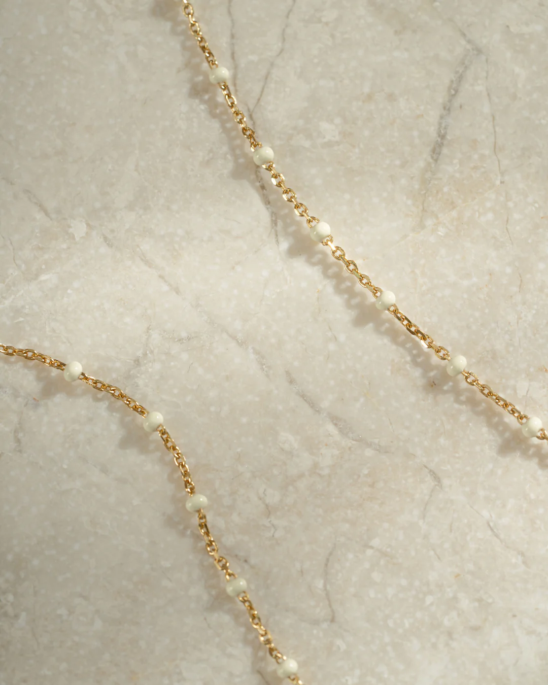 Cream Enamel Beaded Necklace - Image 7