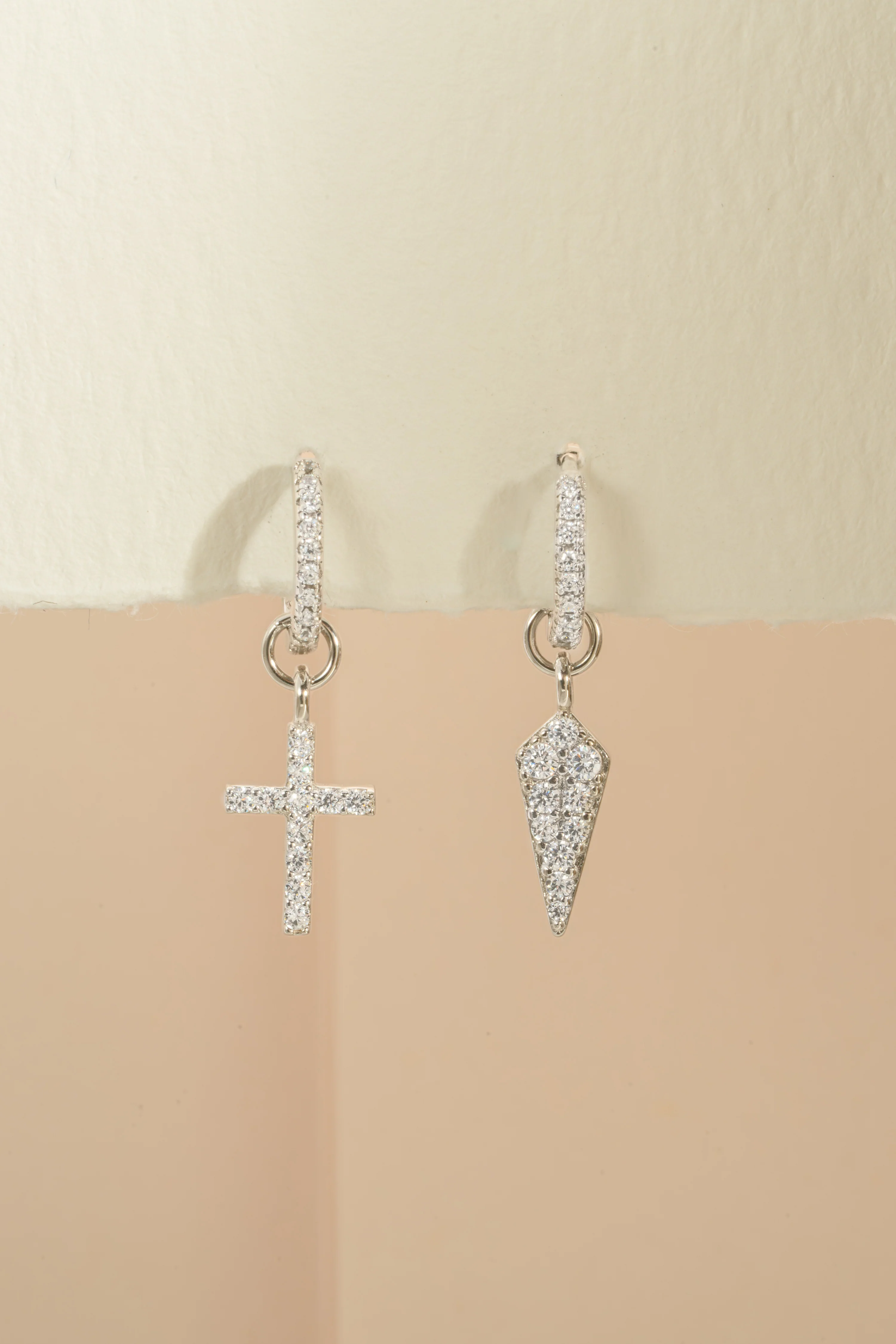 Cross/Dagger Charm Huggies - Image 3