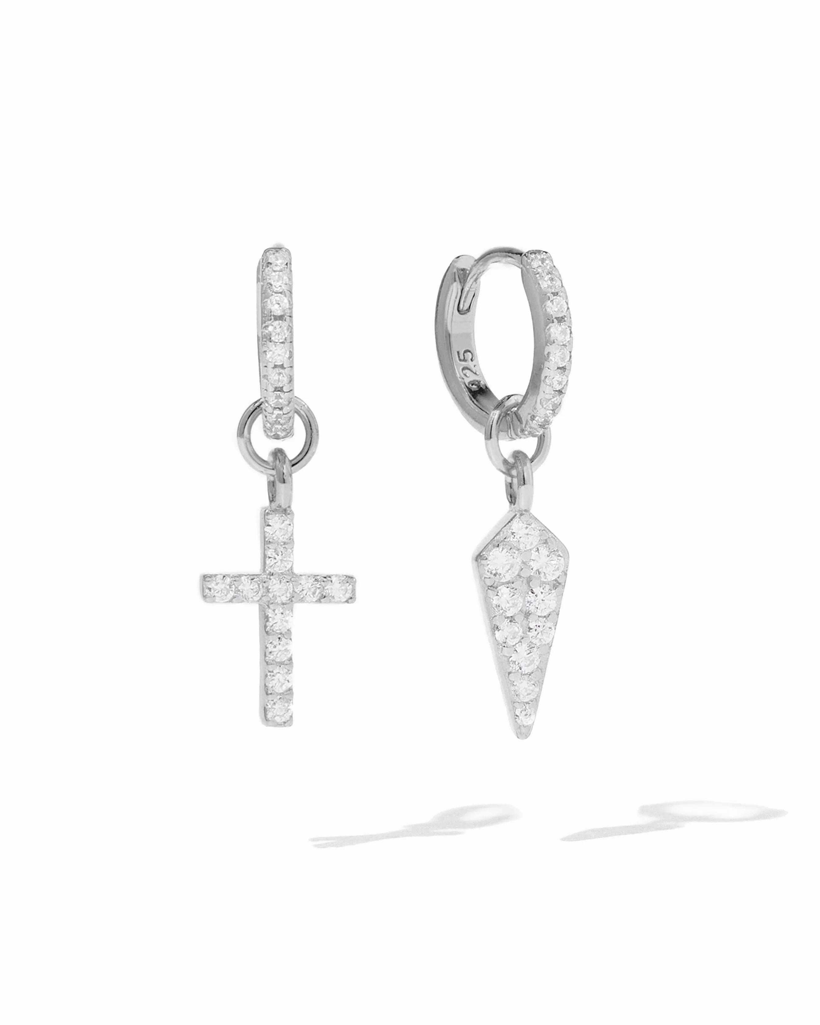 Cross/Dagger Charm Huggies - Image 9