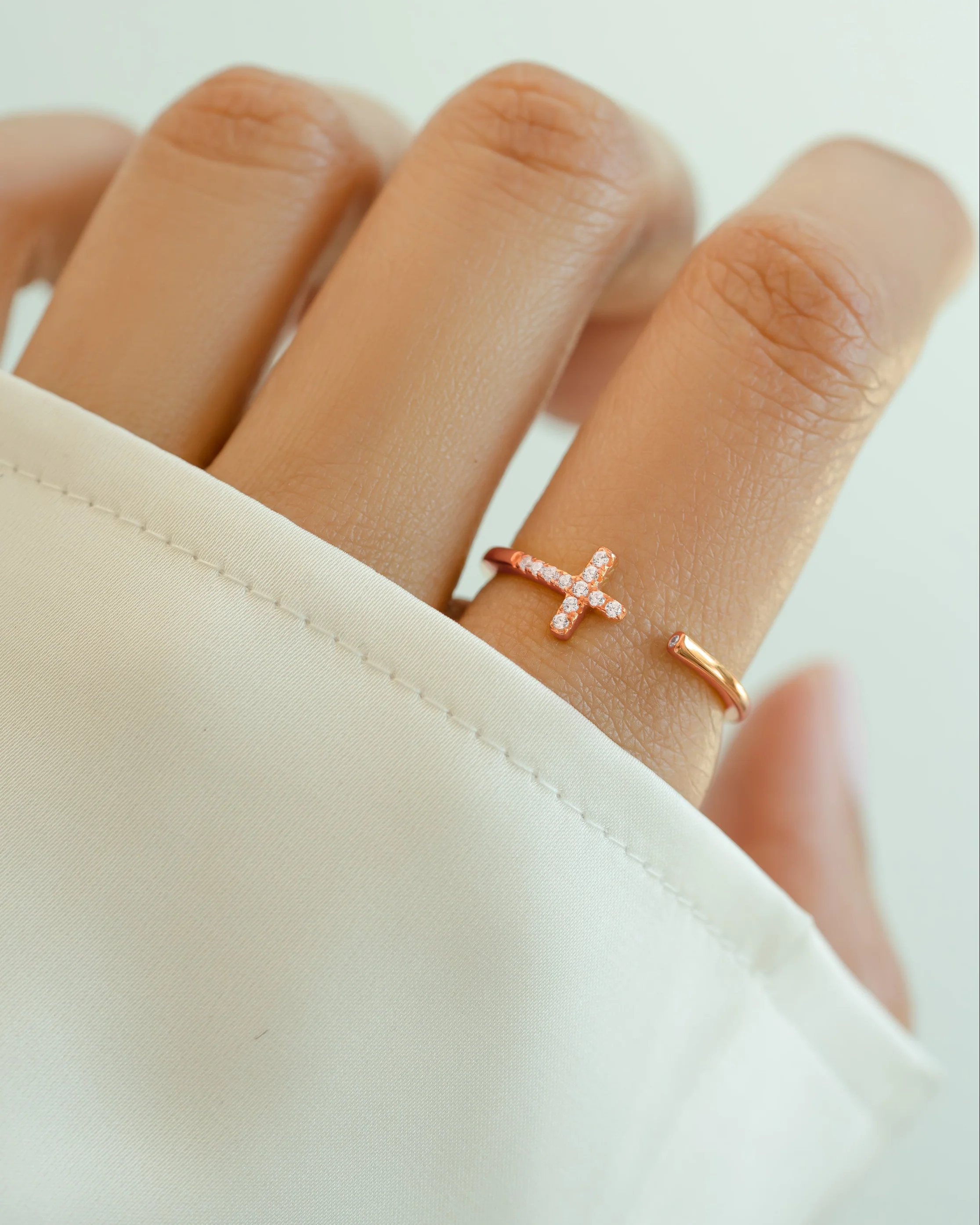 Cross Open Cuff Ring - Image 6