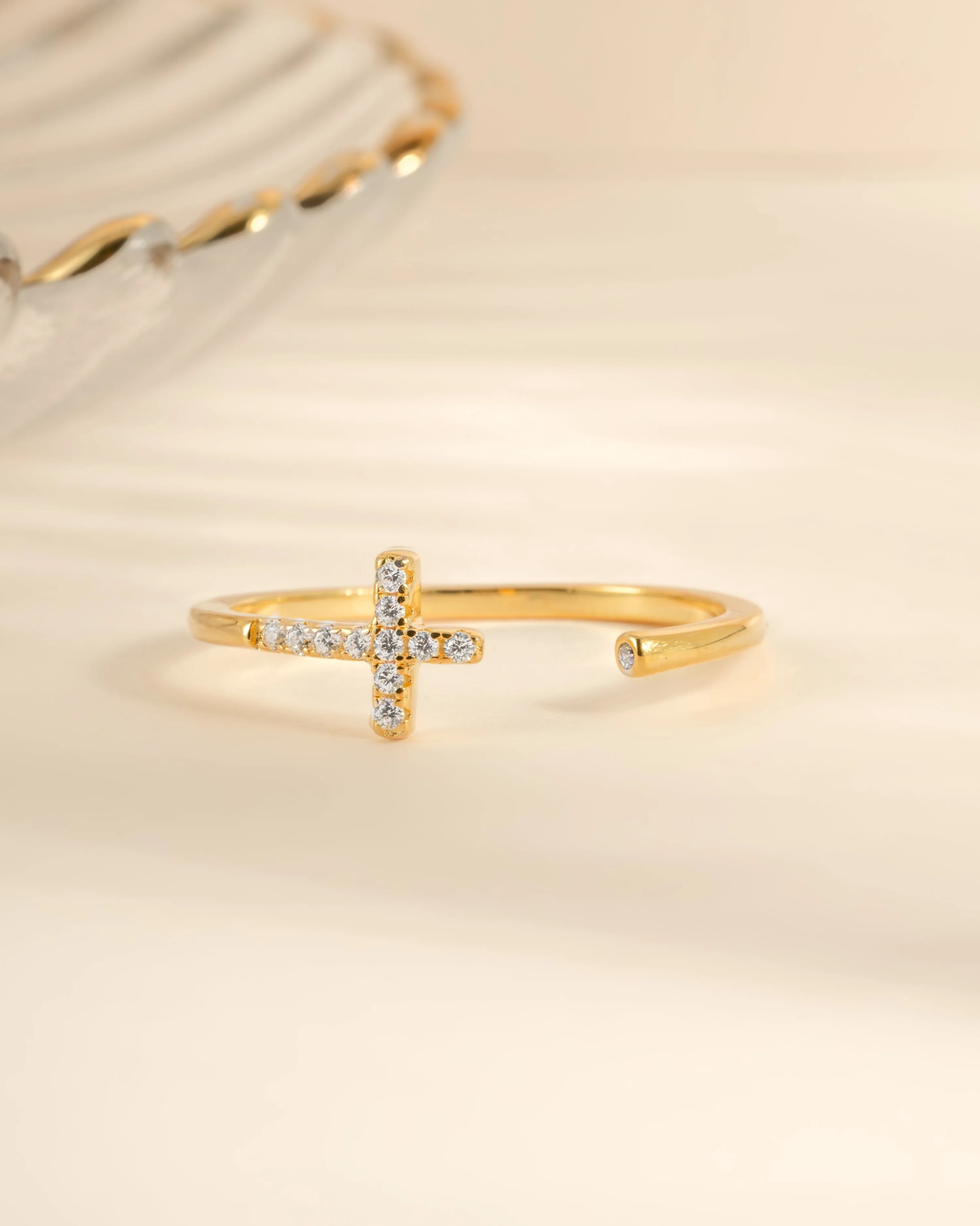 Cross Open Cuff Ring - Image 8
