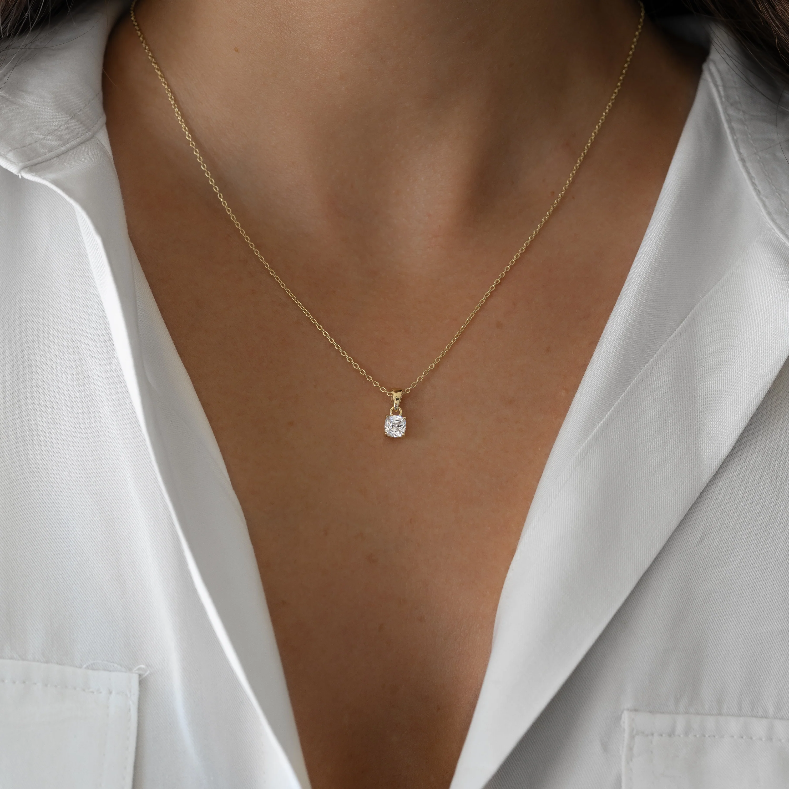 Cushion Diamond Necklace - Image 4