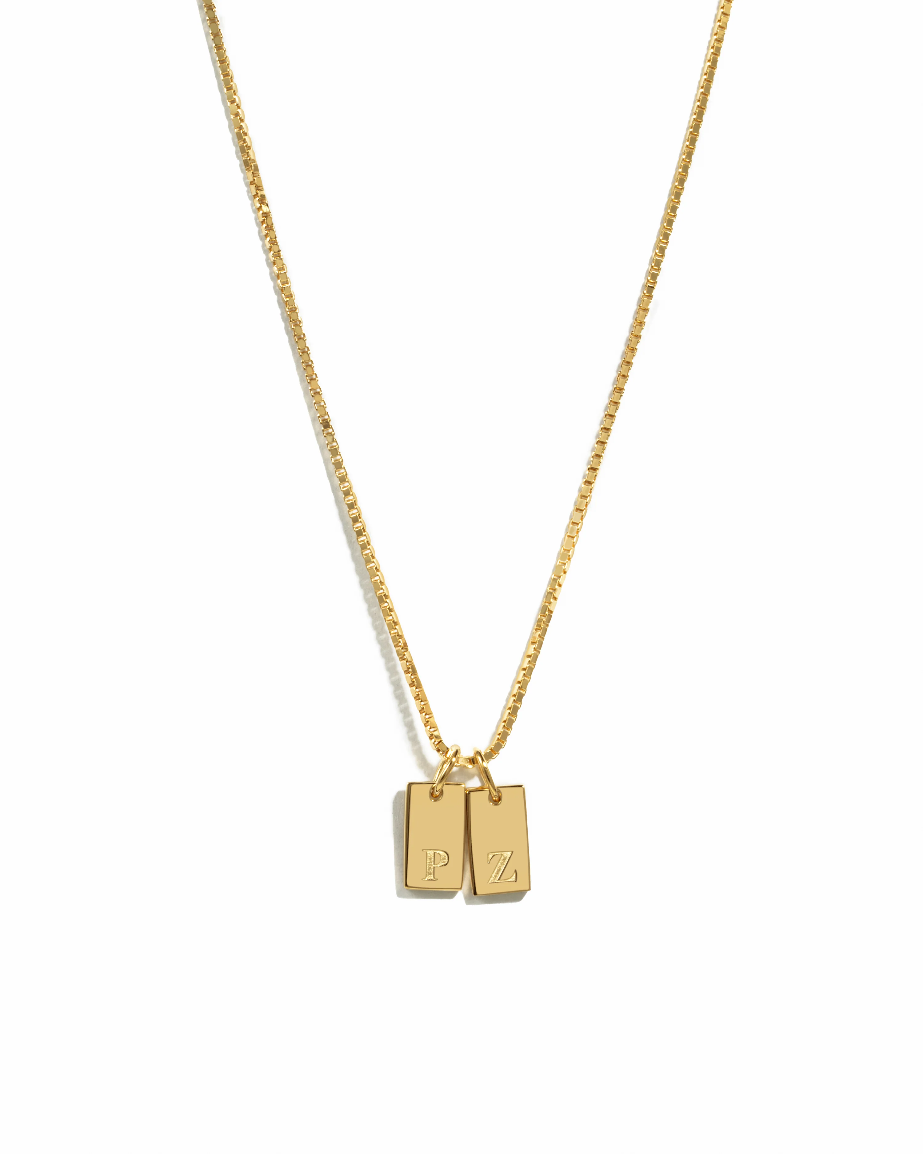 Custom Dainty Initial Tag Necklace - Image 3