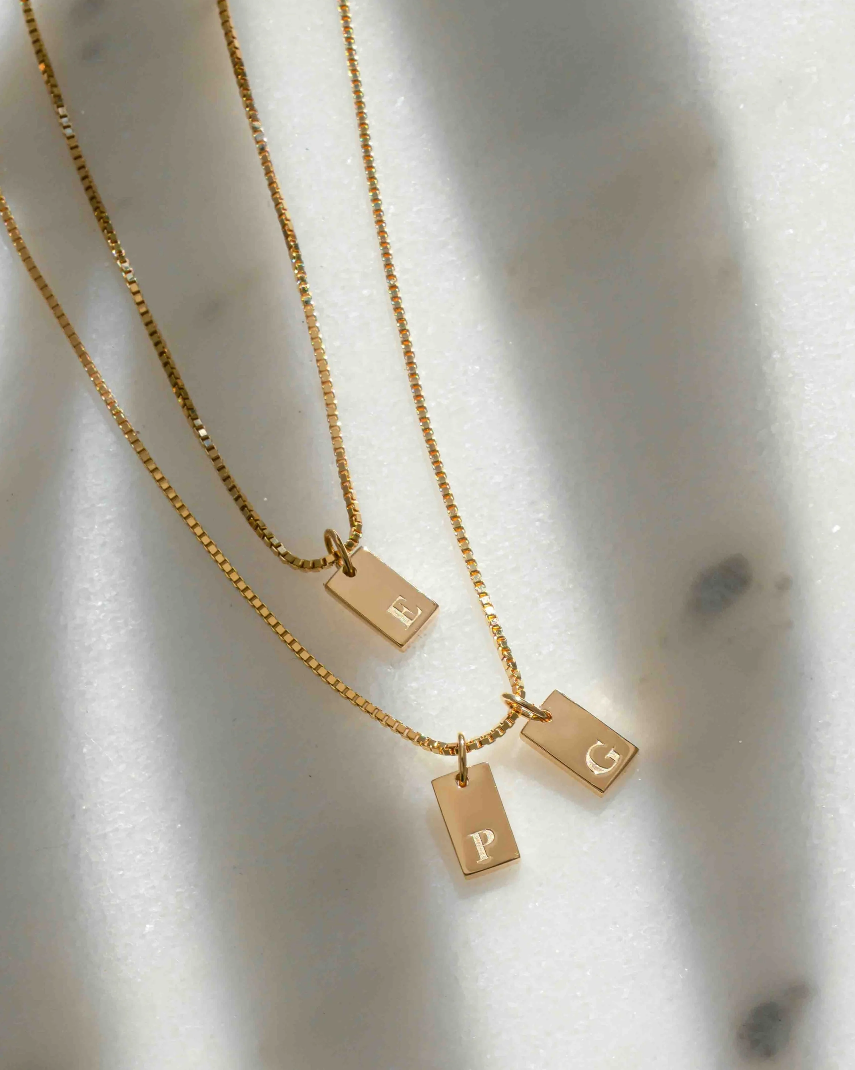 Custom Dainty Initial Tag Necklace - Image 4