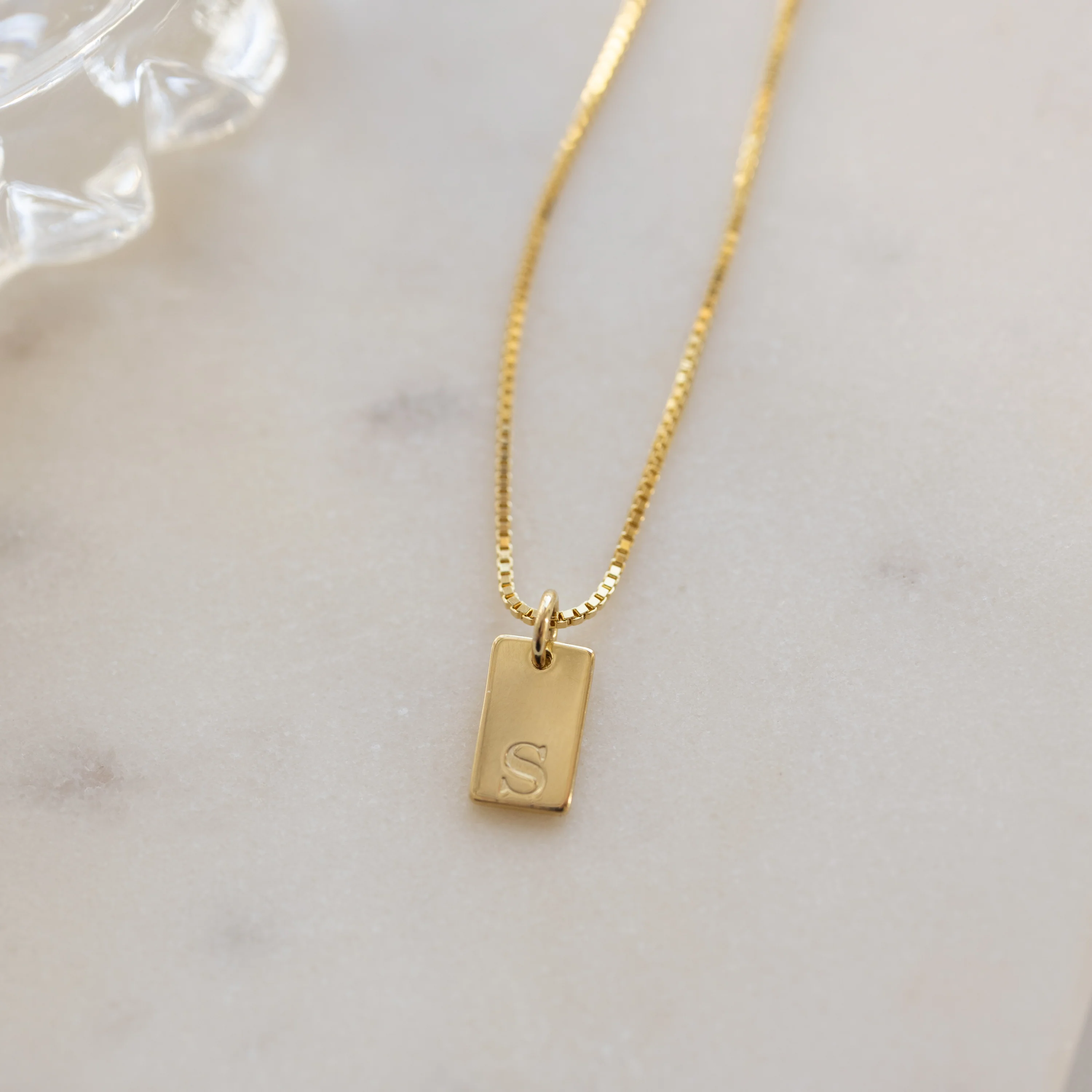 Custom Dainty Initial Tag Necklace - Image 5