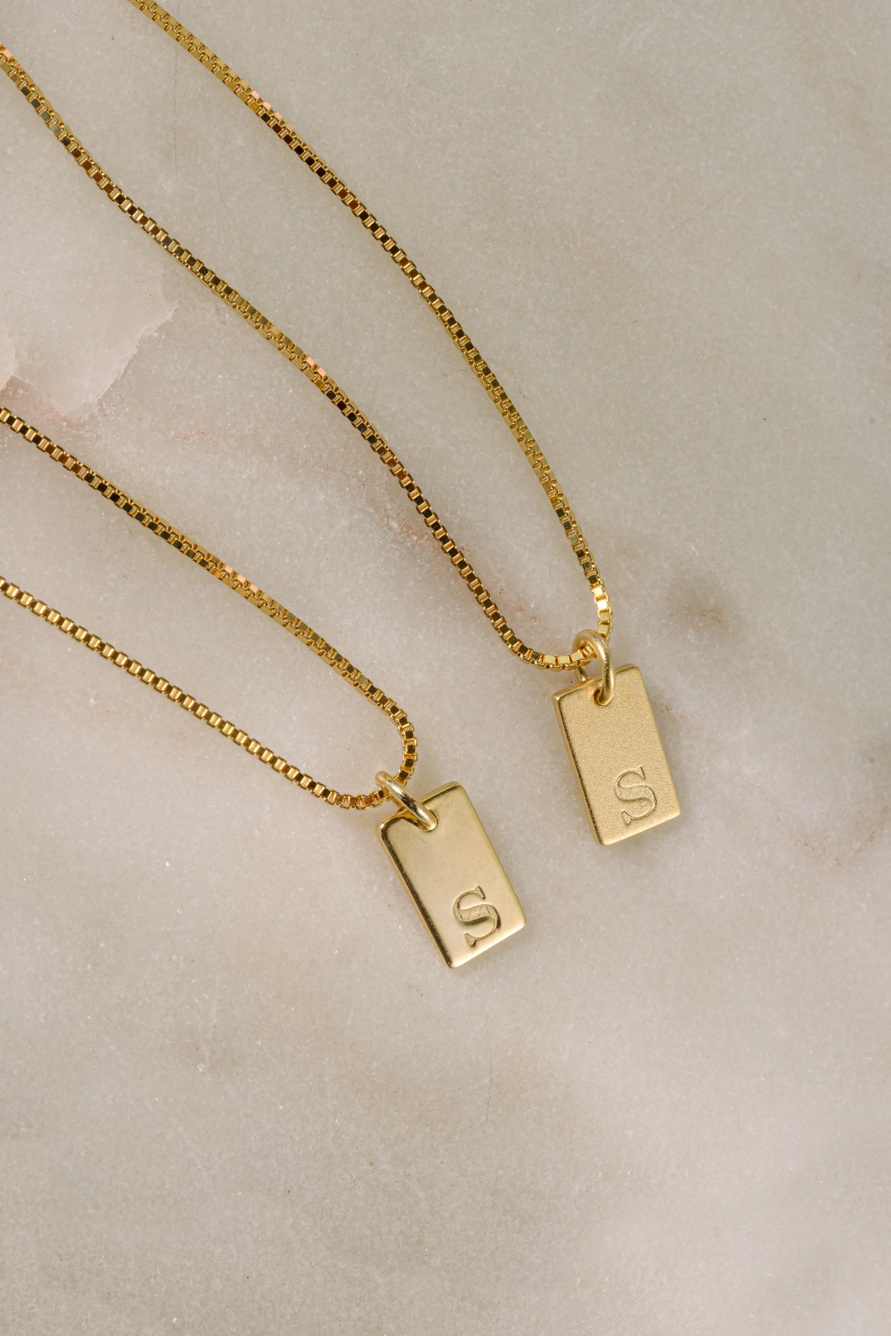 Custom Dainty Initial Tag Necklace - Image 7