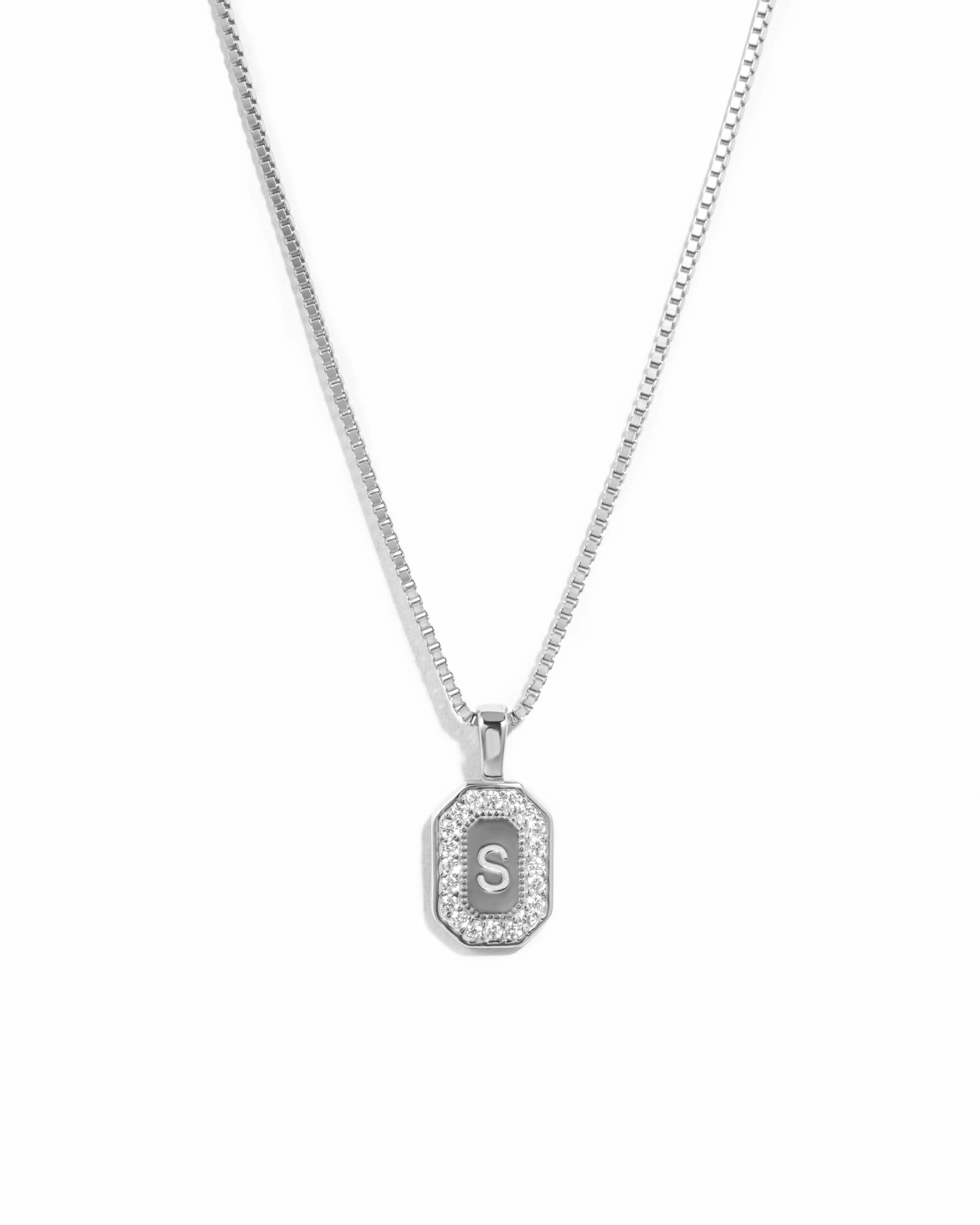 Custom Initial Studded Pendant Necklace - Image 3
