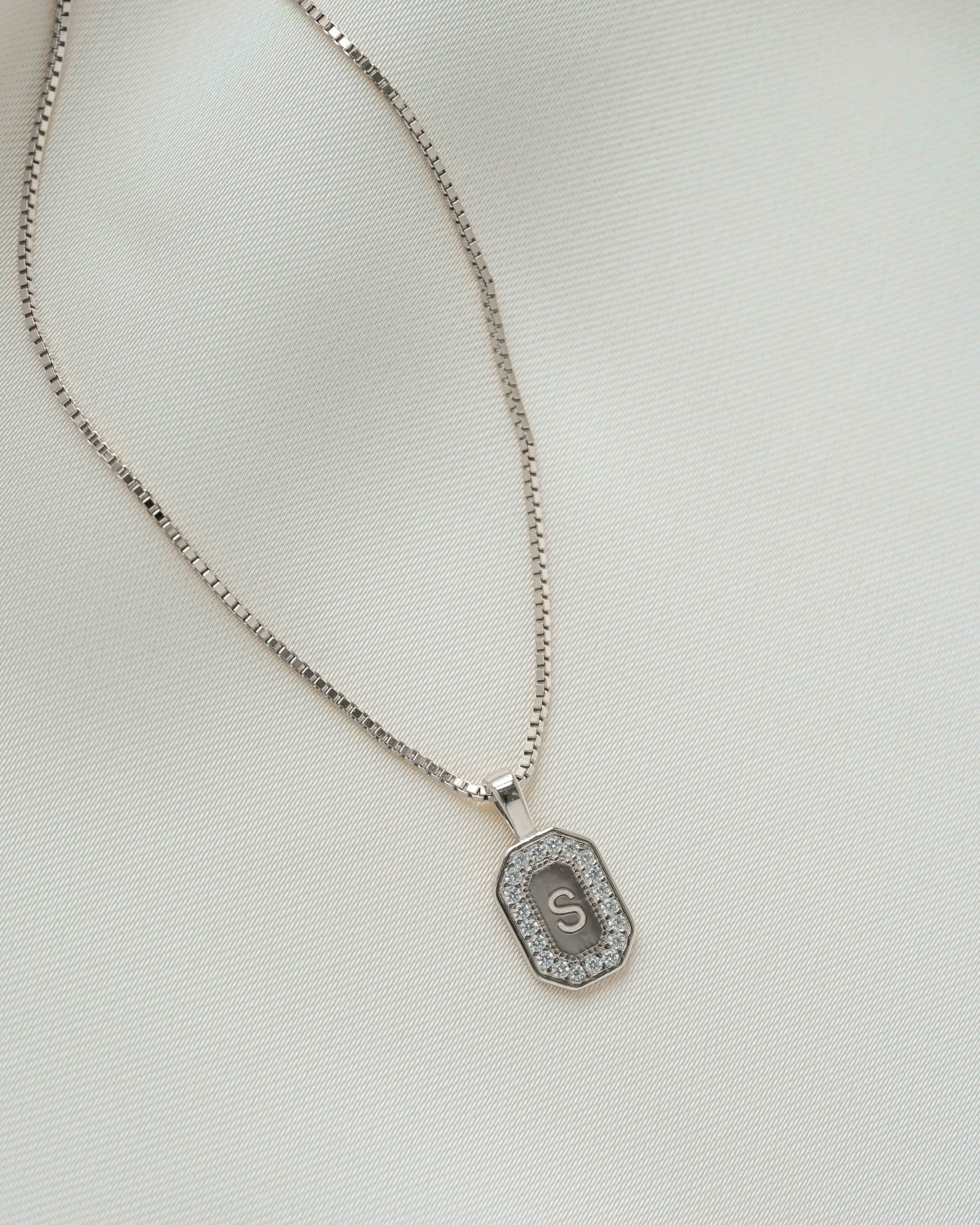 Custom Initial Studded Pendant Necklace - Image 5