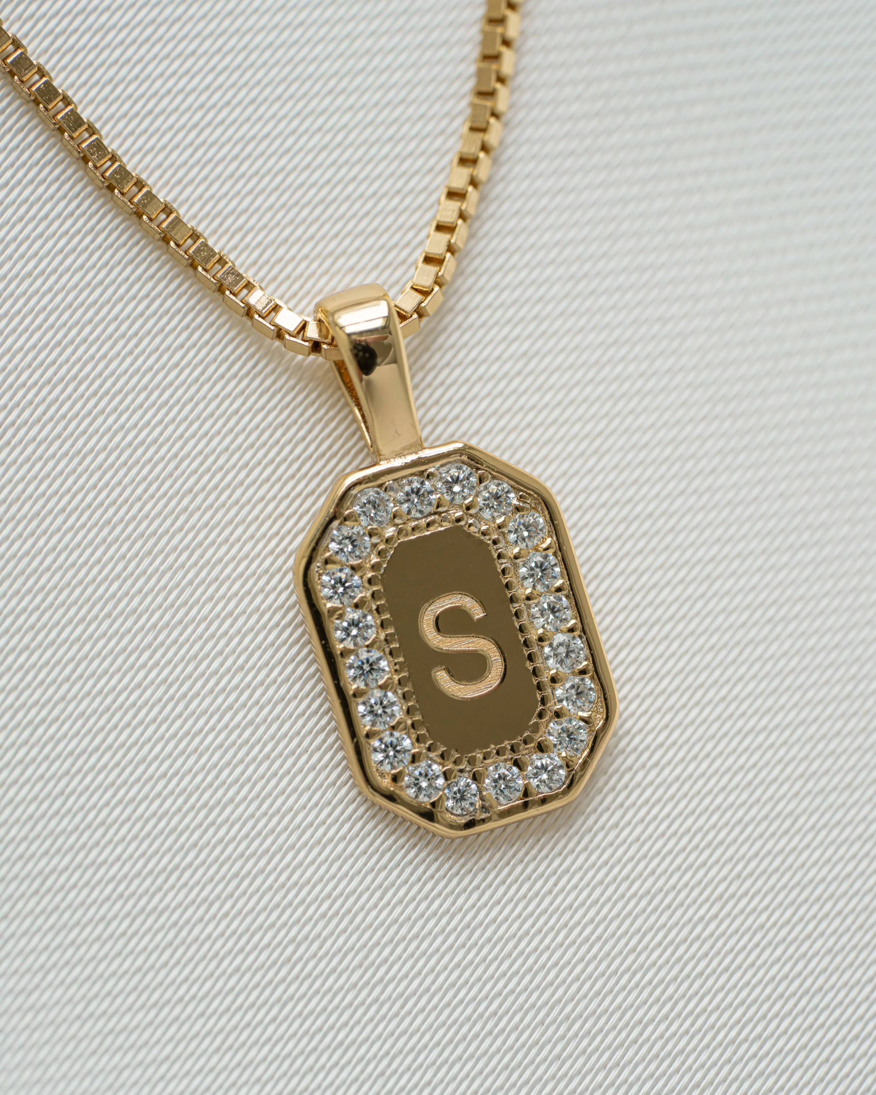 Custom Initial Studded Pendant Necklace - Image 6