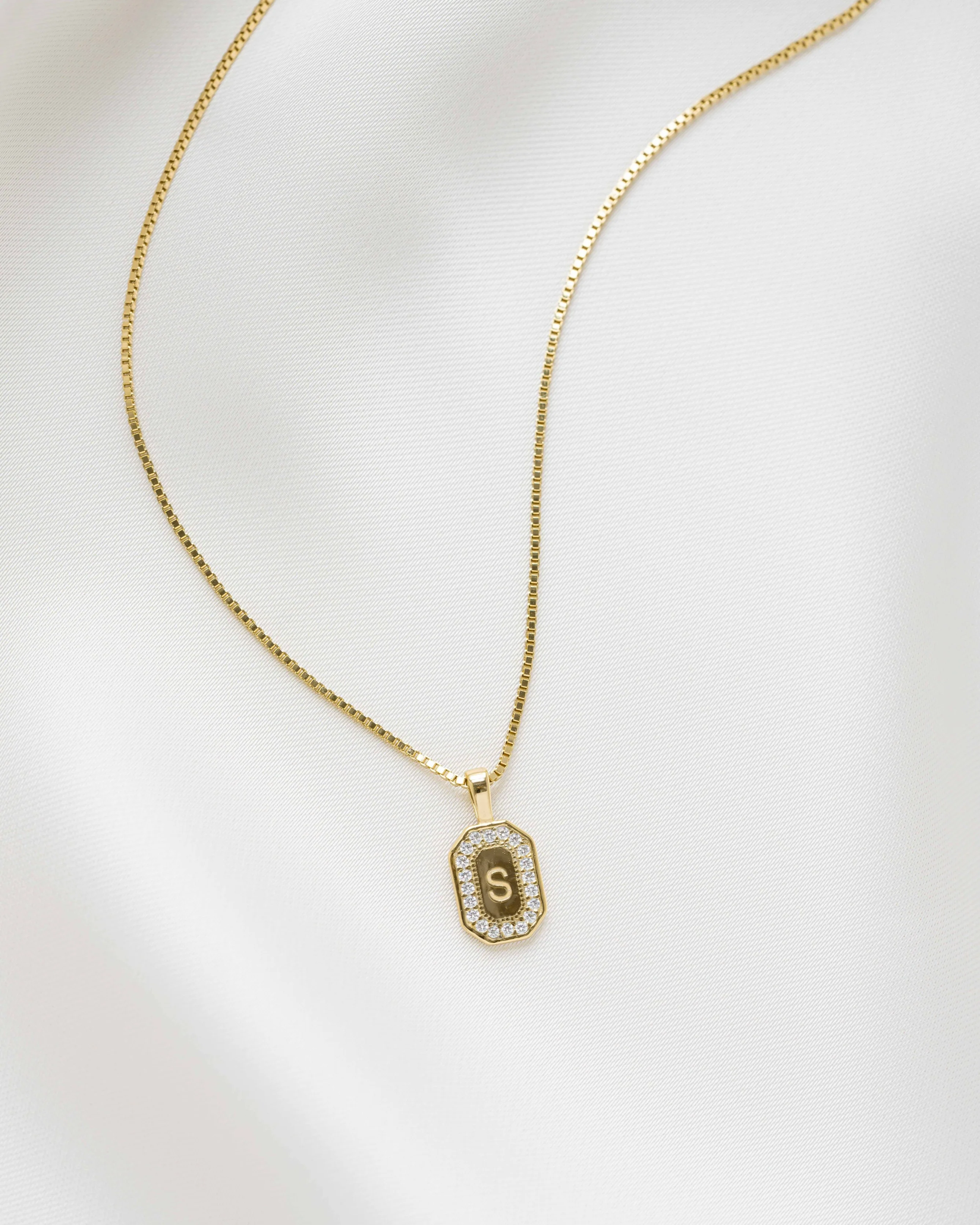Custom Initial Studded Pendant Necklace - Image 9