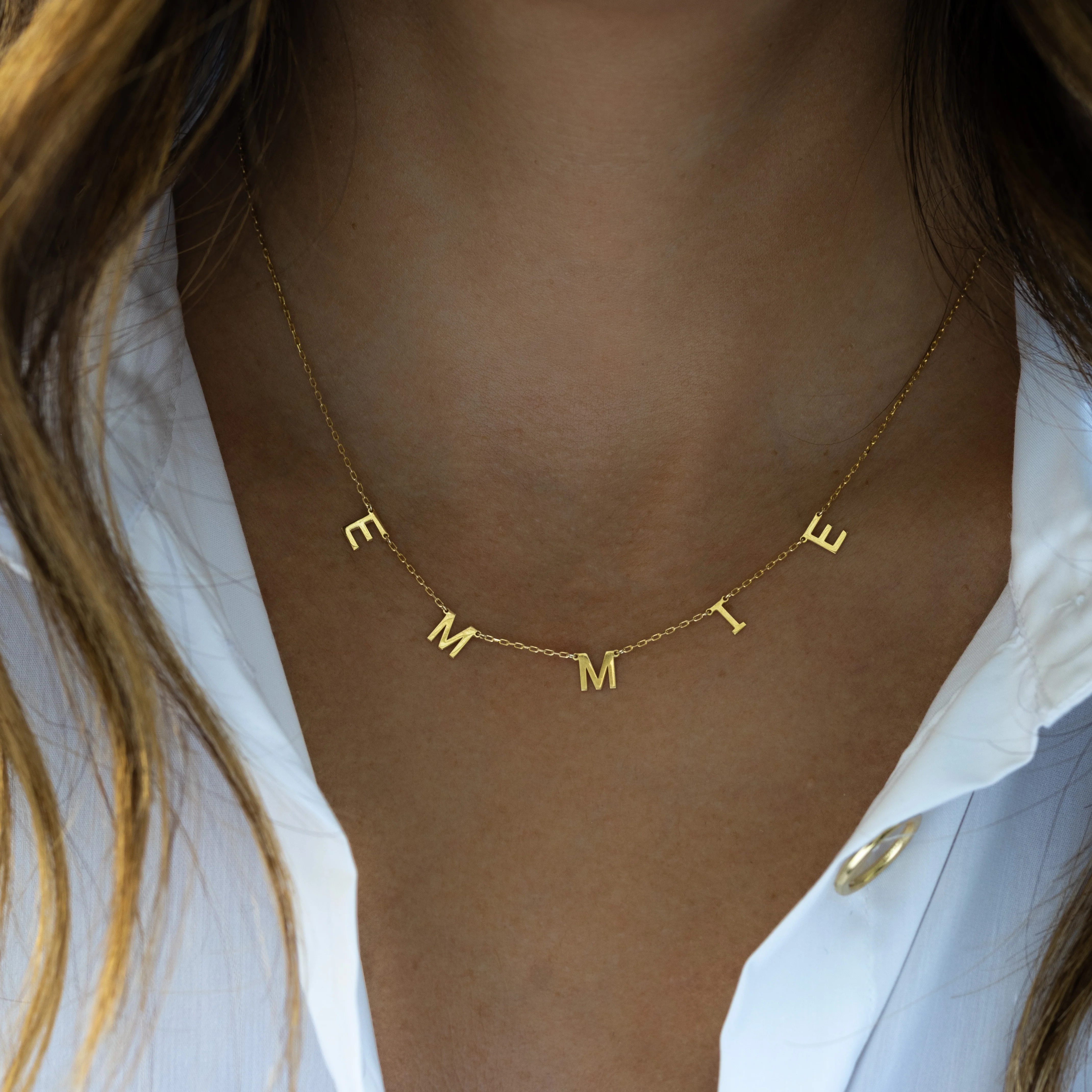 Custom Letter Name Necklace - Image 2