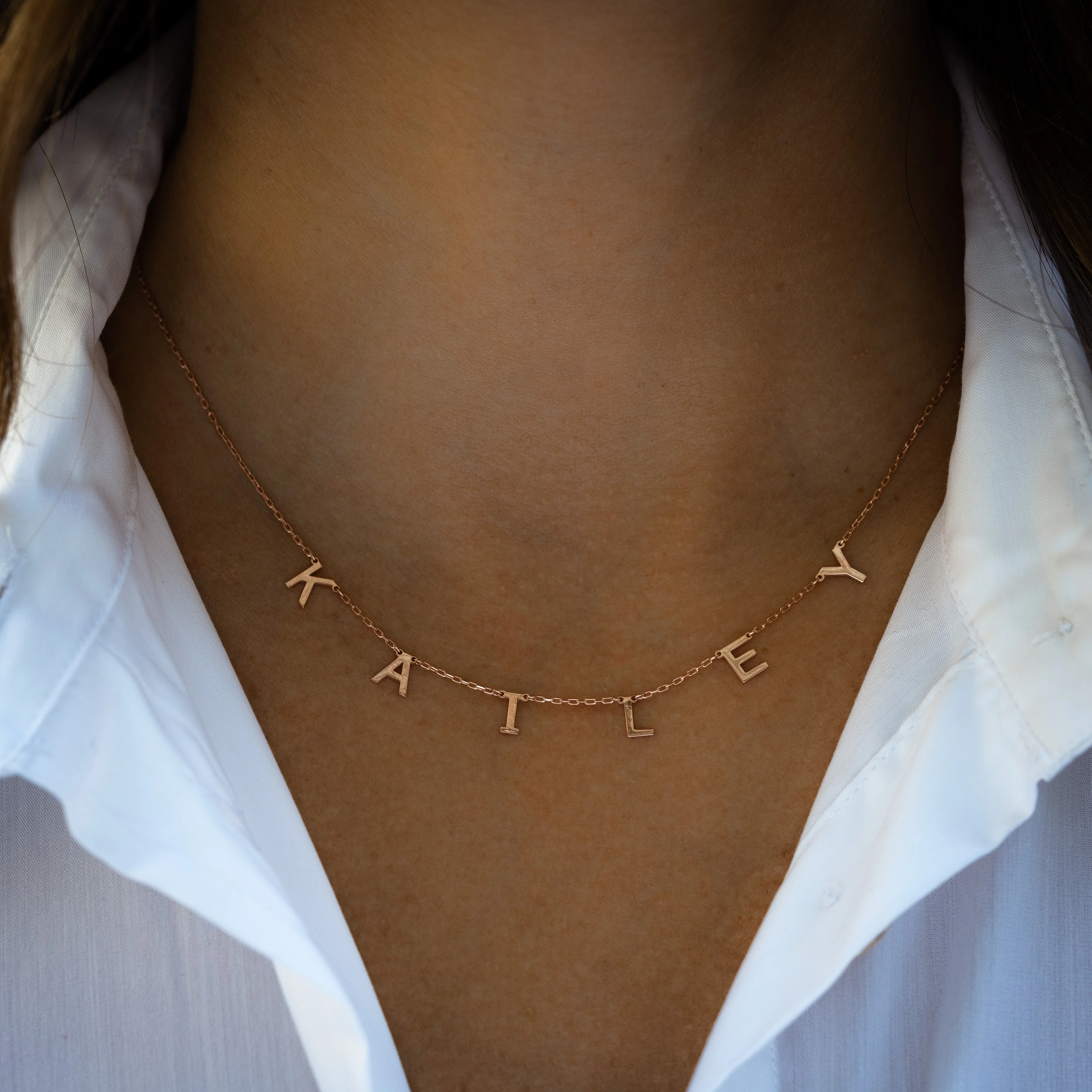 Custom Letter Name Necklace - Image 4