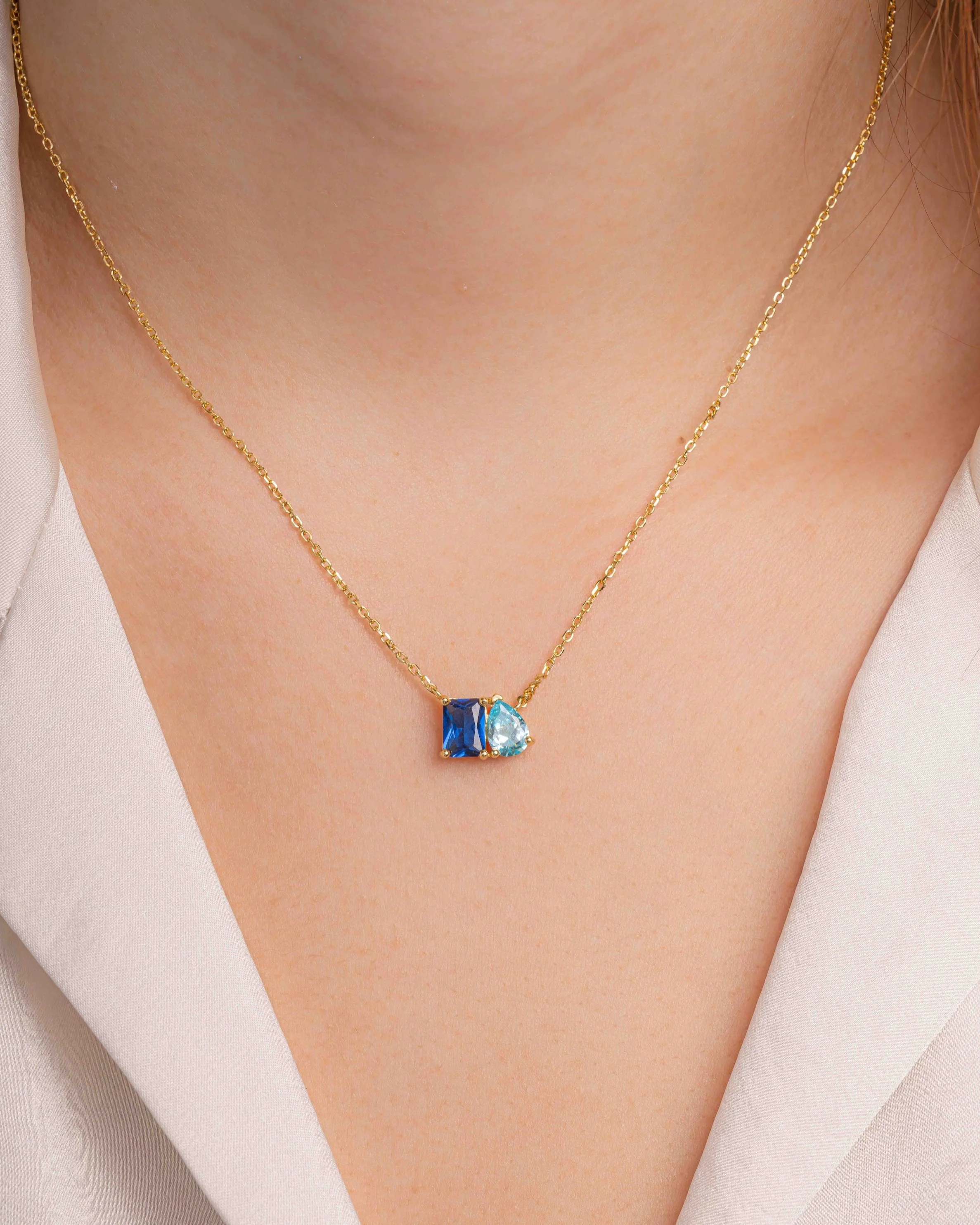 Custom Toi Et Moi Birthstone Necklace - Image 2