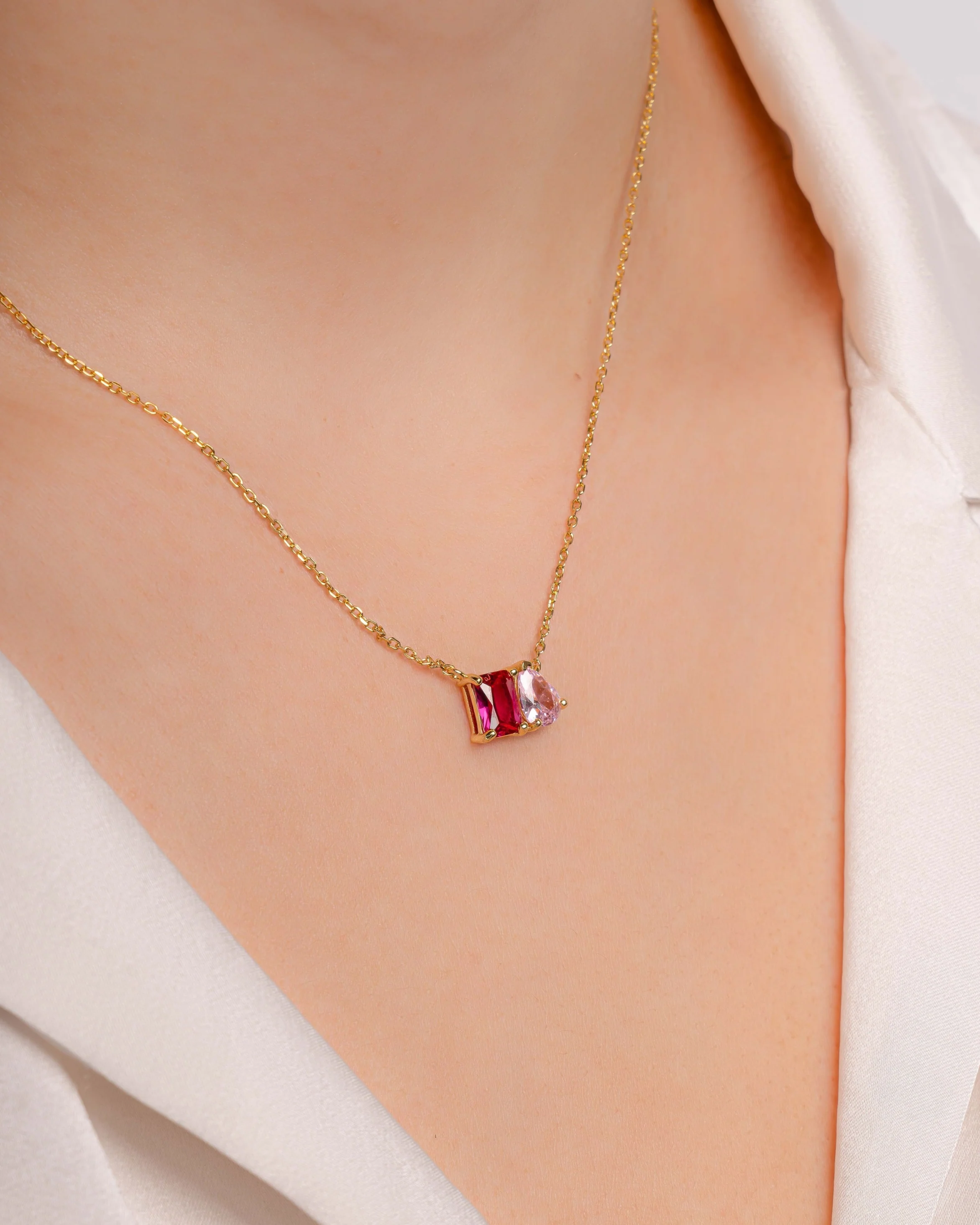 Custom Toi Et Moi Birthstone Necklace - Image 4