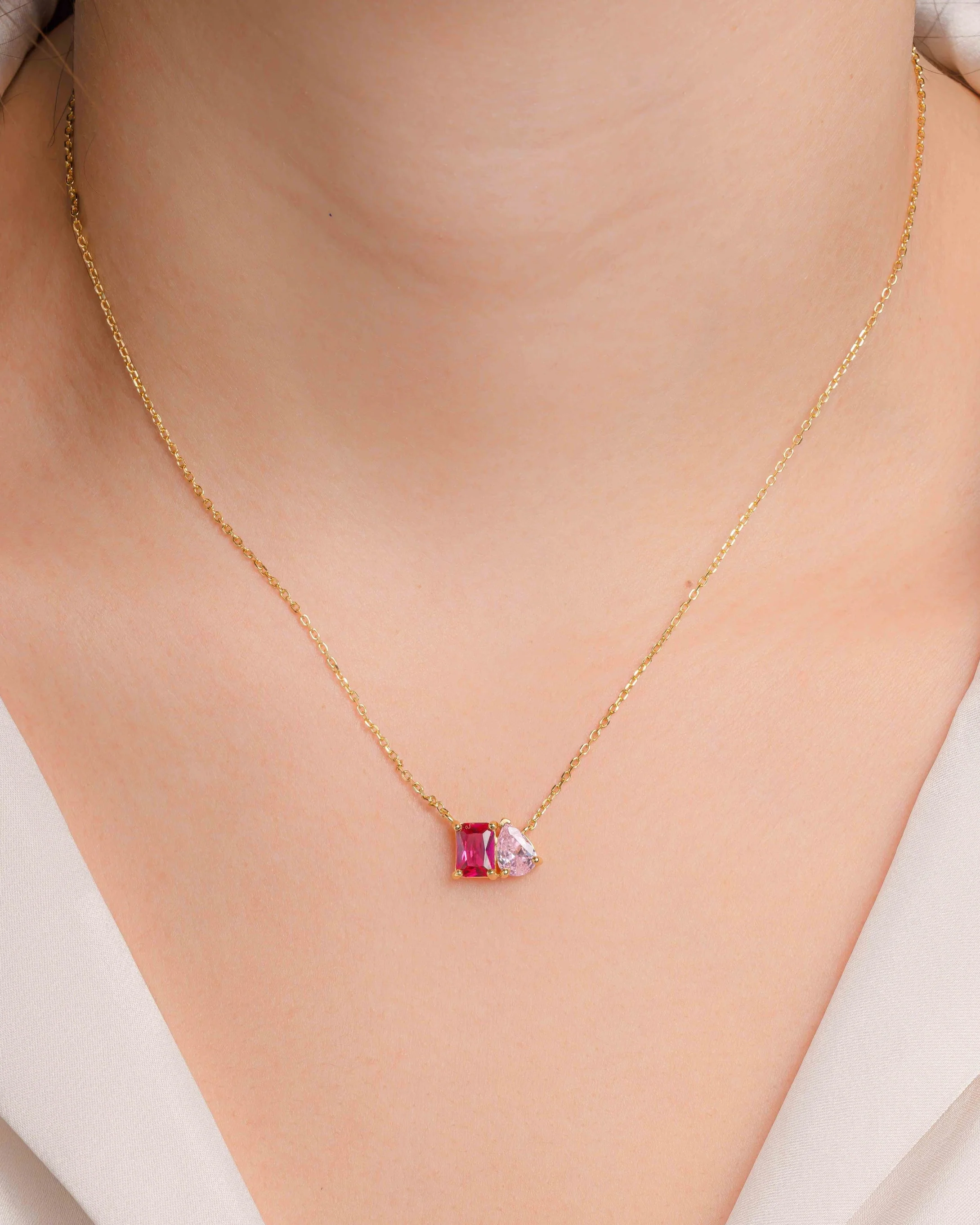 Custom Toi Et Moi Birthstone Necklace - Image 6