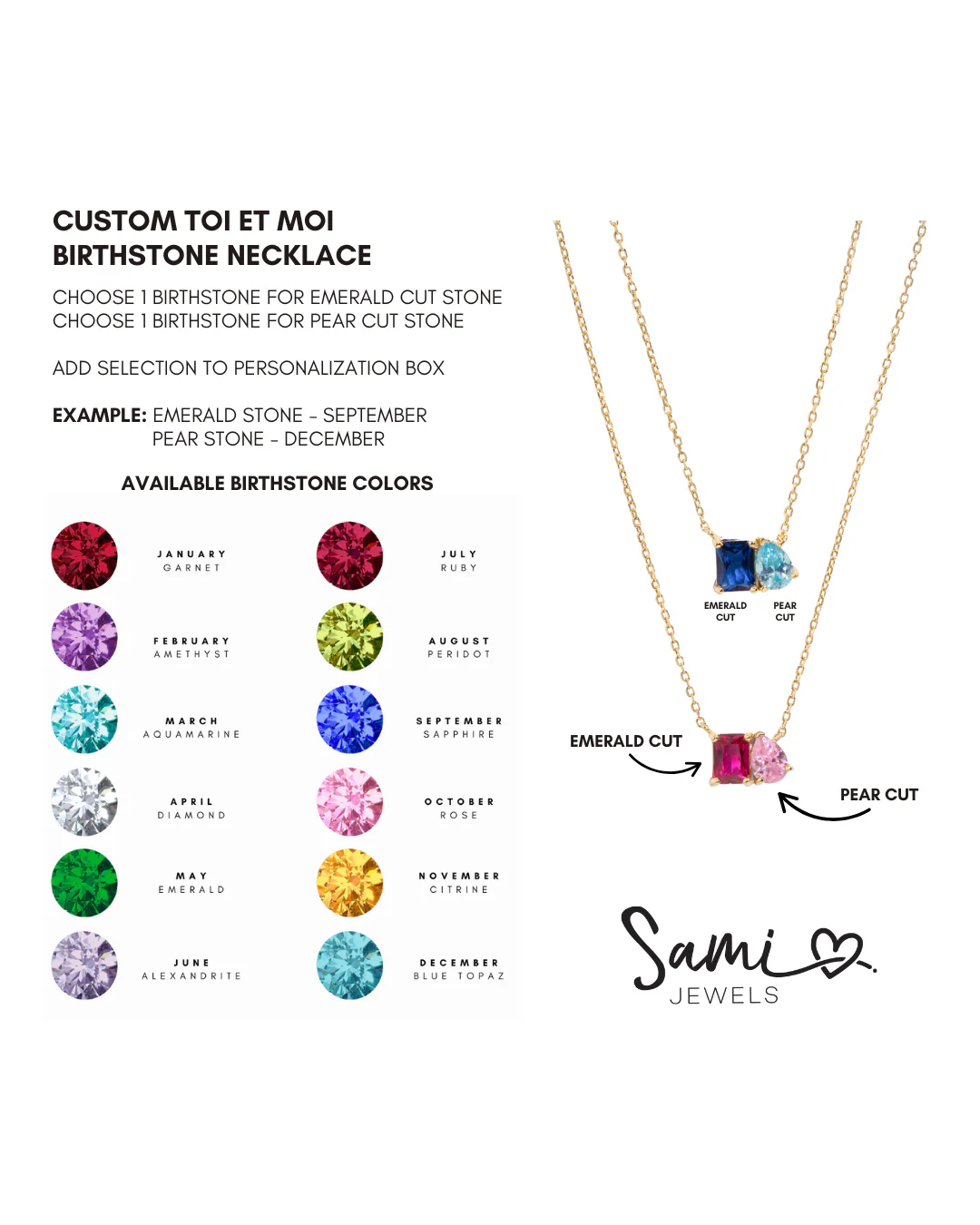 Custom Toi Et Moi Birthstone Necklace - Image 9