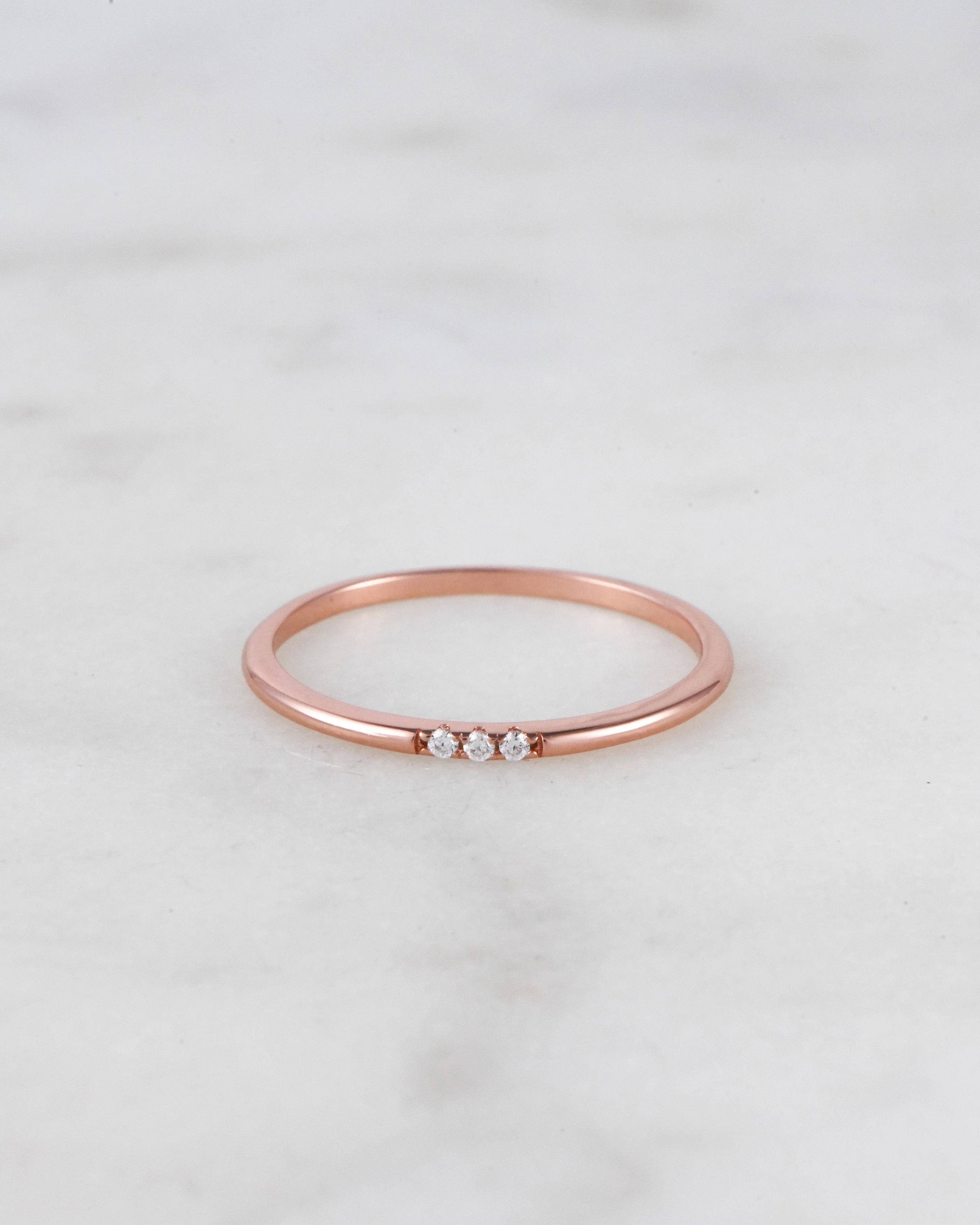 CZ 3 Stone Diamond Ring - Image 9