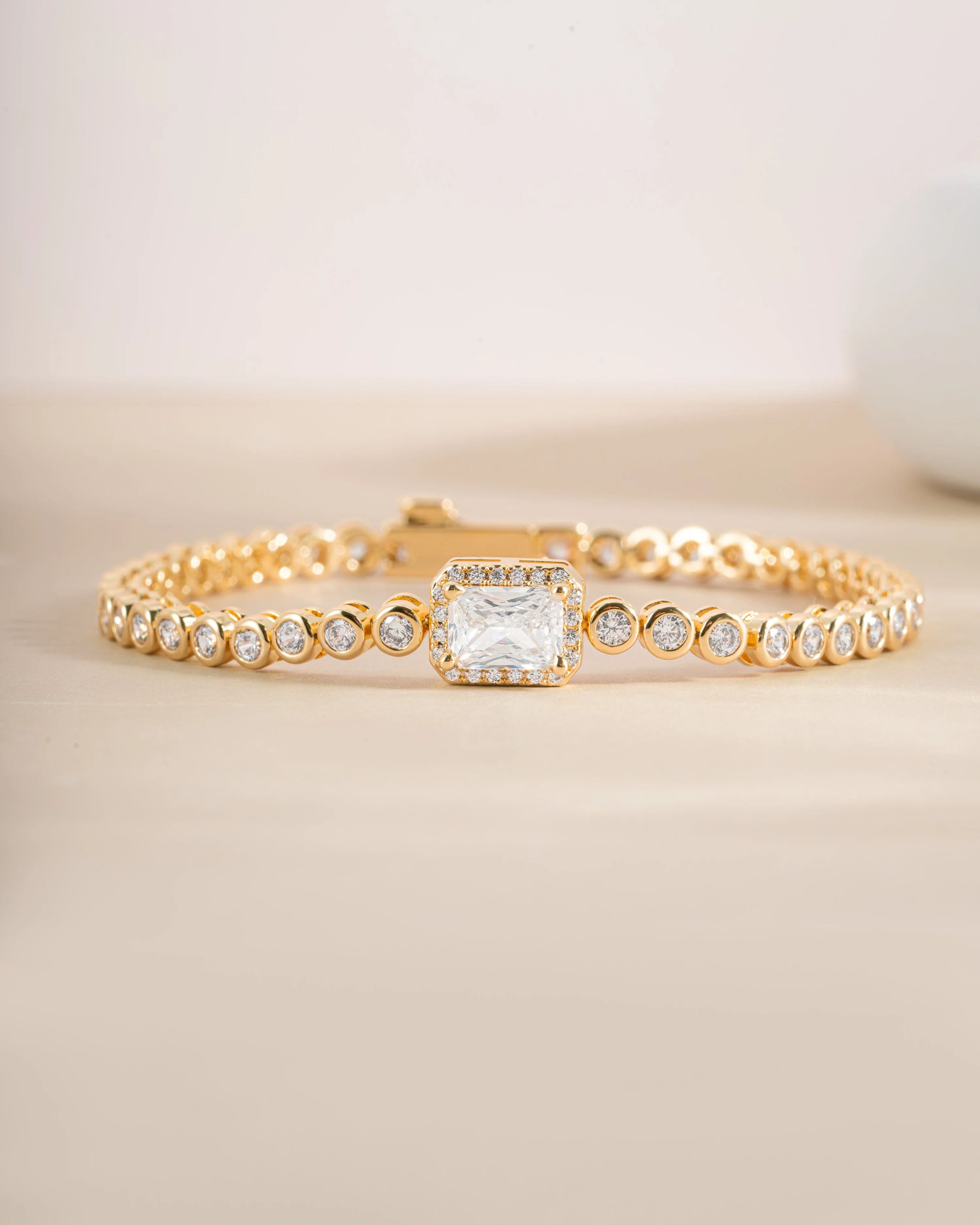 CZ Baguette Rounded Tennis Bracelet - Image 10