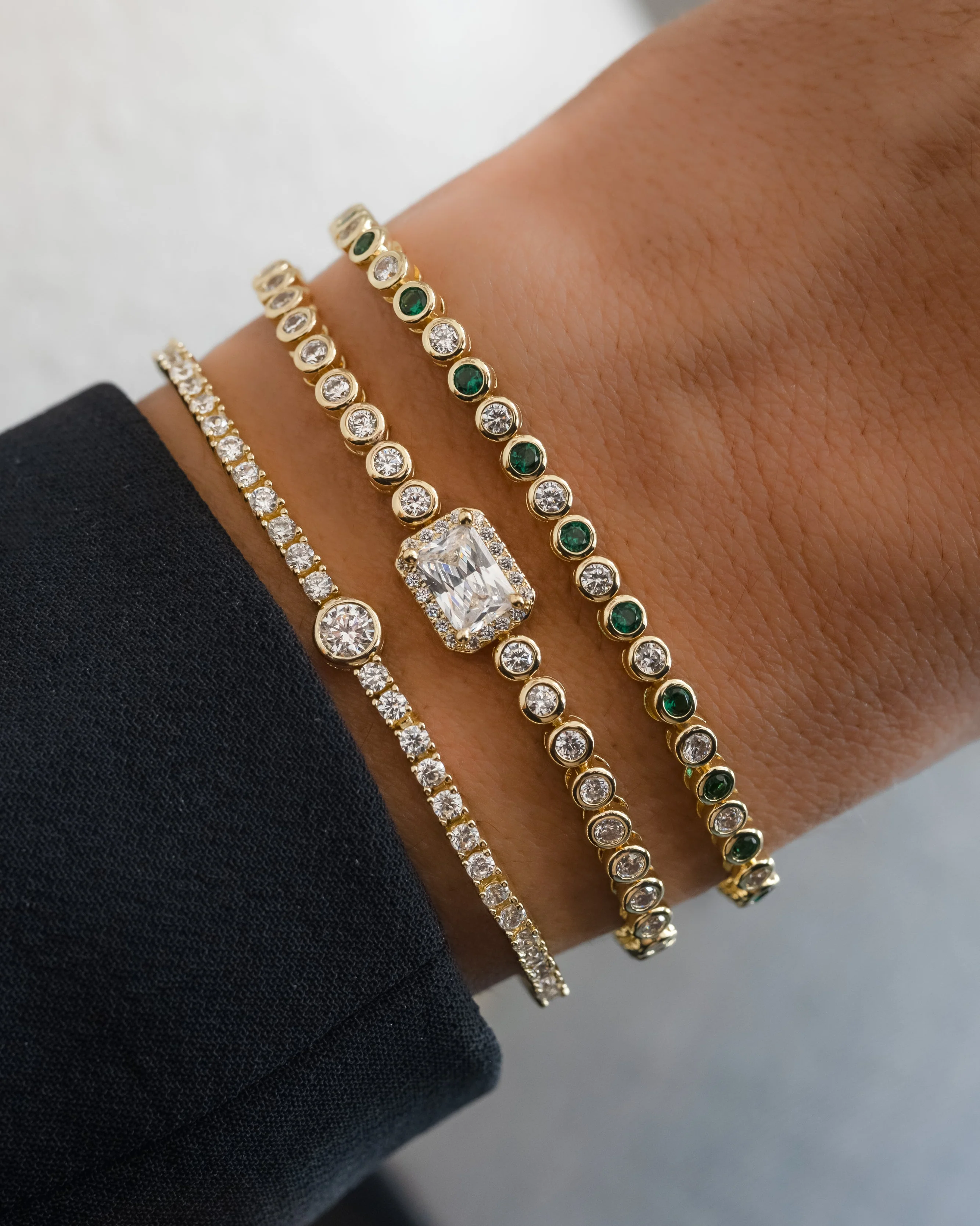 CZ Baguette Rounded Tennis Bracelet - Image 7